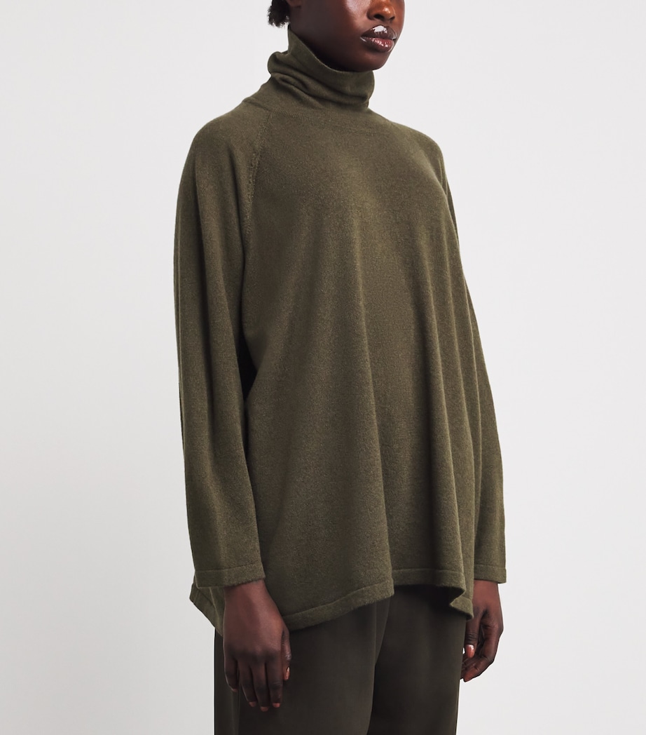Cashmere Raglan-Sleeve Rollneck Sweater ANTQBRNZ Image 3