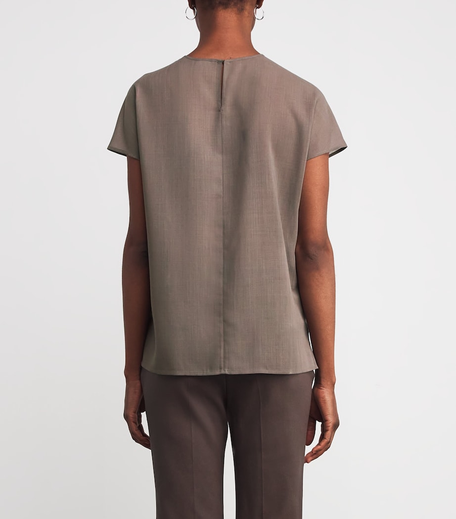 Wool-Blend Broca Blouse MUSHROOM Image 4