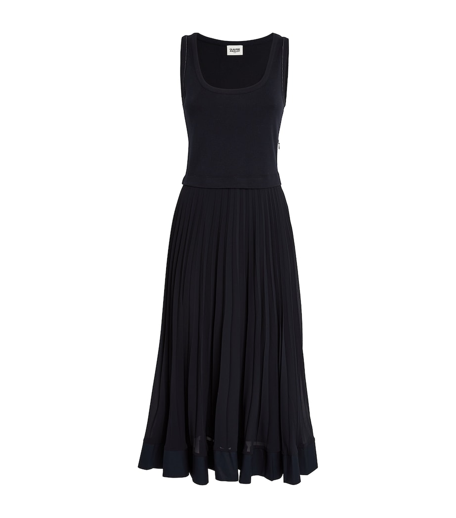 Pleated Midi Dress DEEP NAVY Image 1