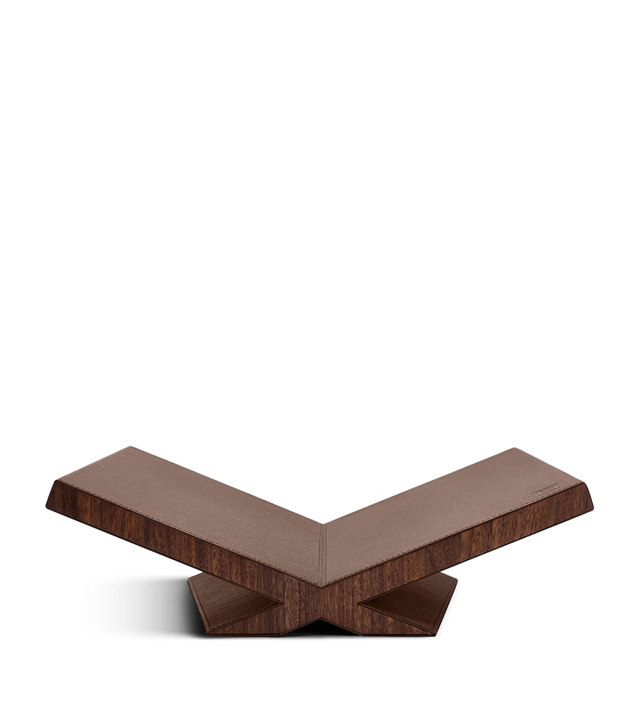 Walnut-Leather Classic Collector Bookstand DARK BROWN Image 1