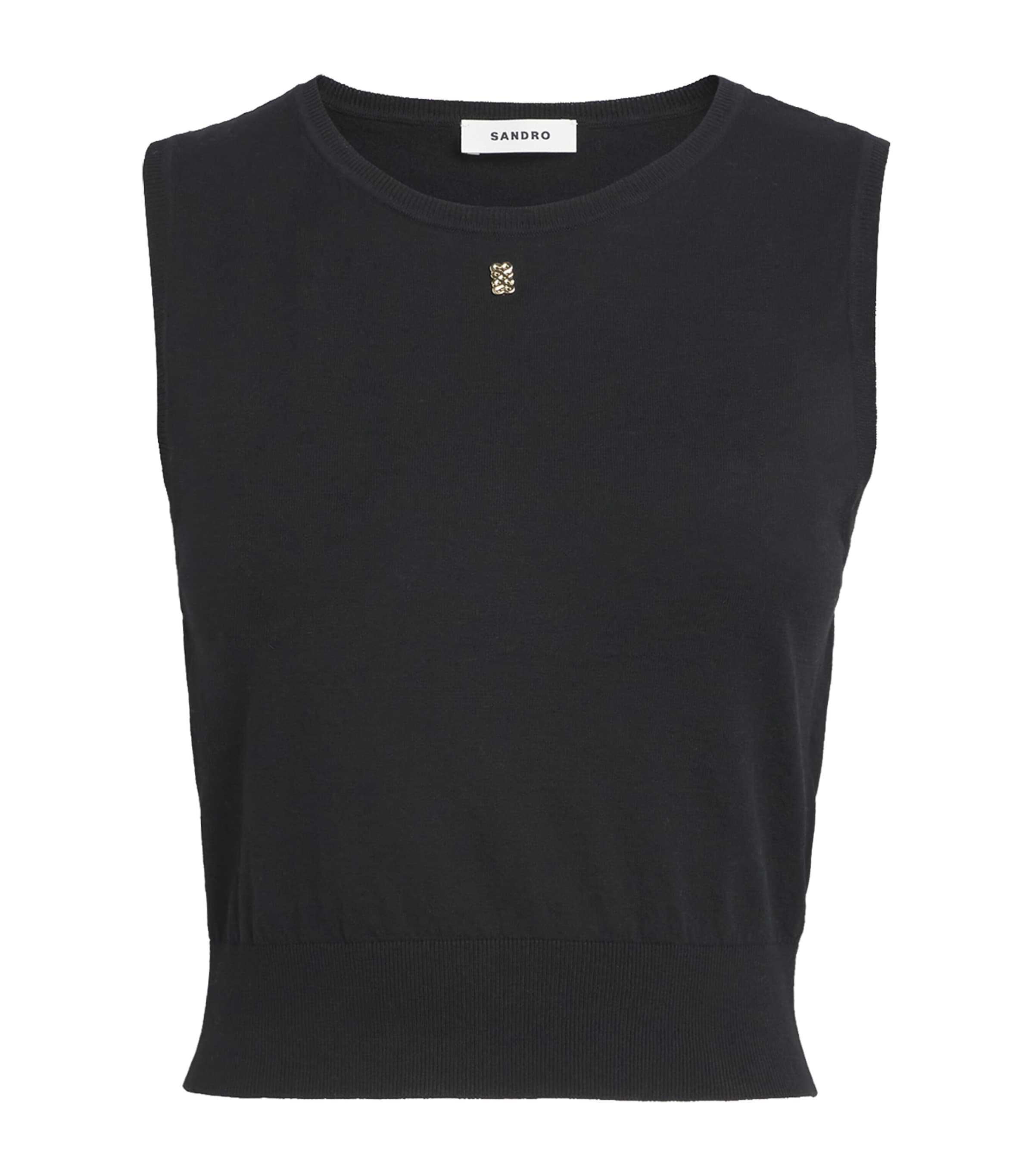 Cotton-Blend Tank Top BLACK Image 1
