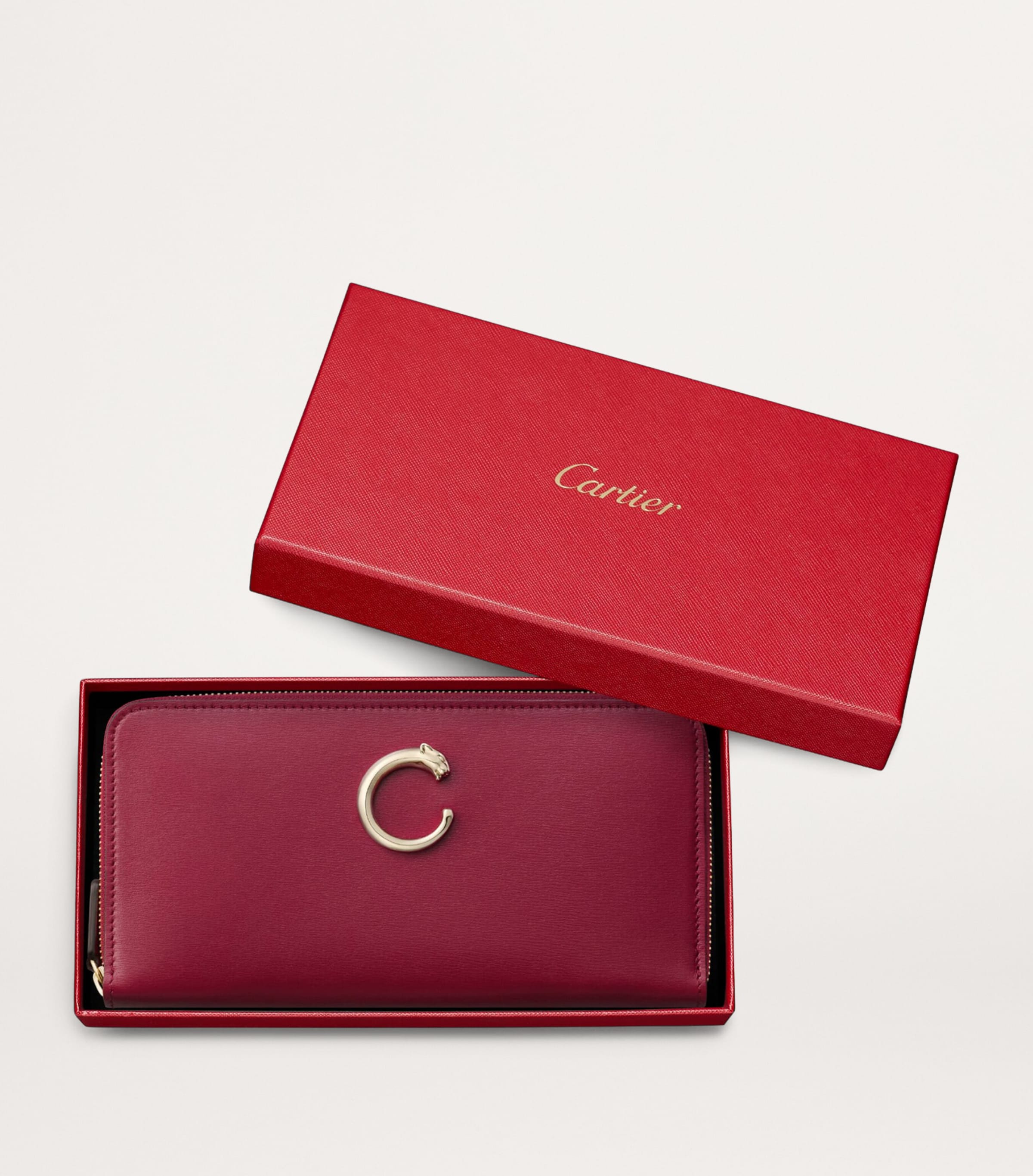 Calfskin Panthère de Cartier Wallet CHERRY RED Image 4