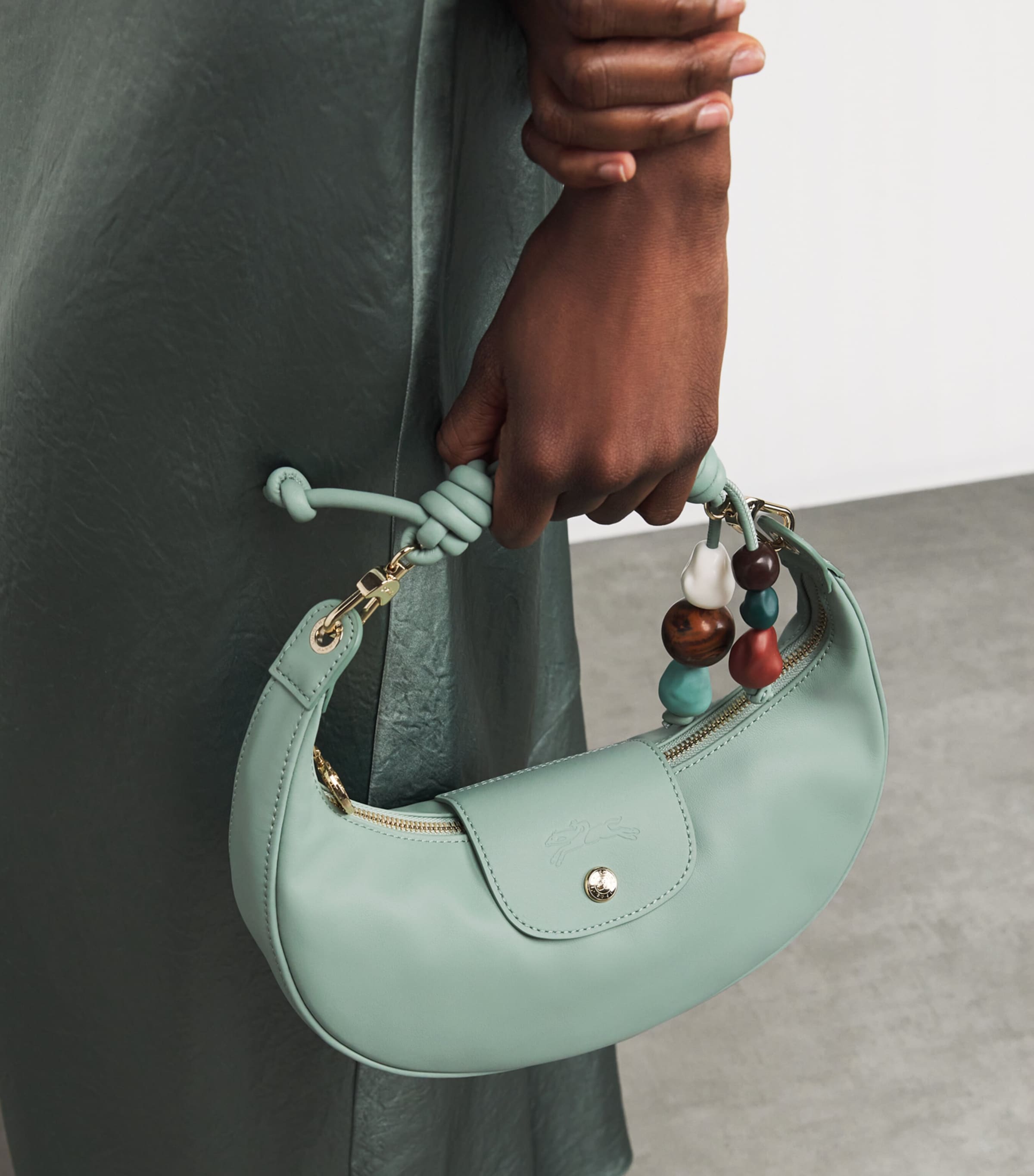 Longchamp Medium Leather Le Pliage Xtra Shoulder Bag Celadon Image 2