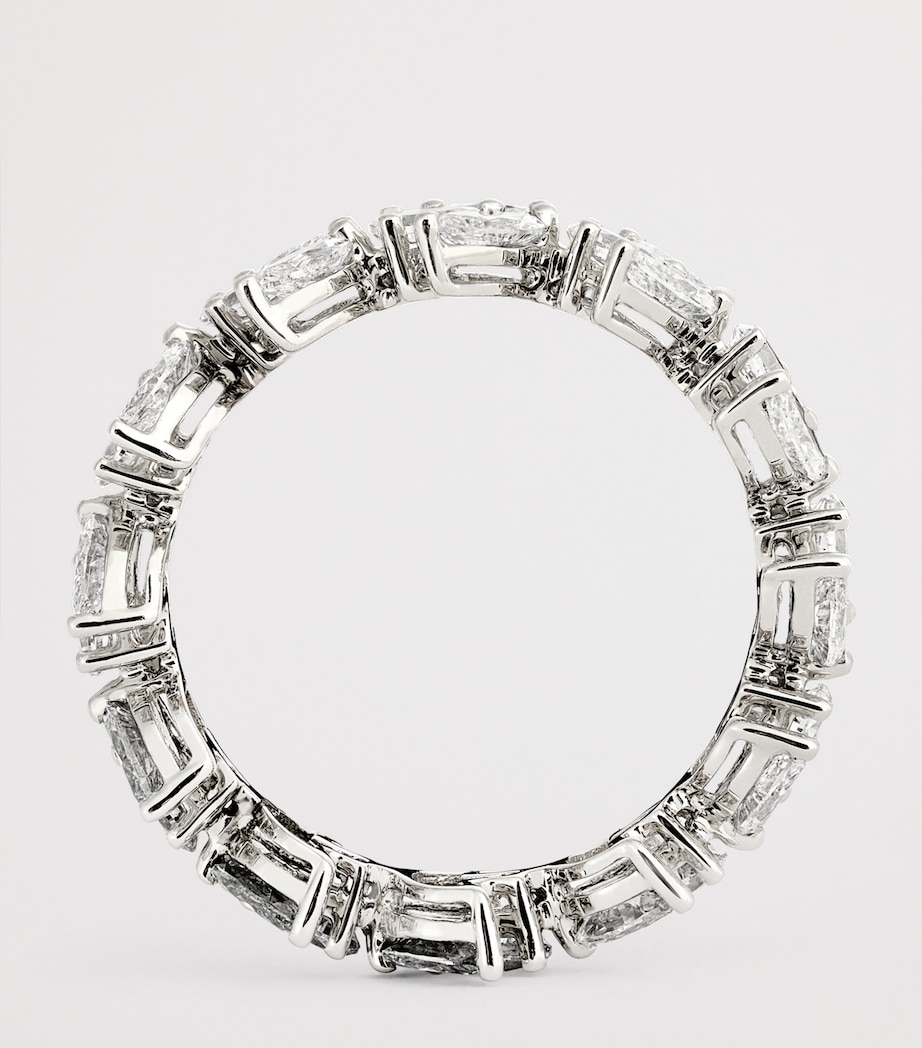 White Gold and Diamond Lotus Ring WHITE GOLD Image 3