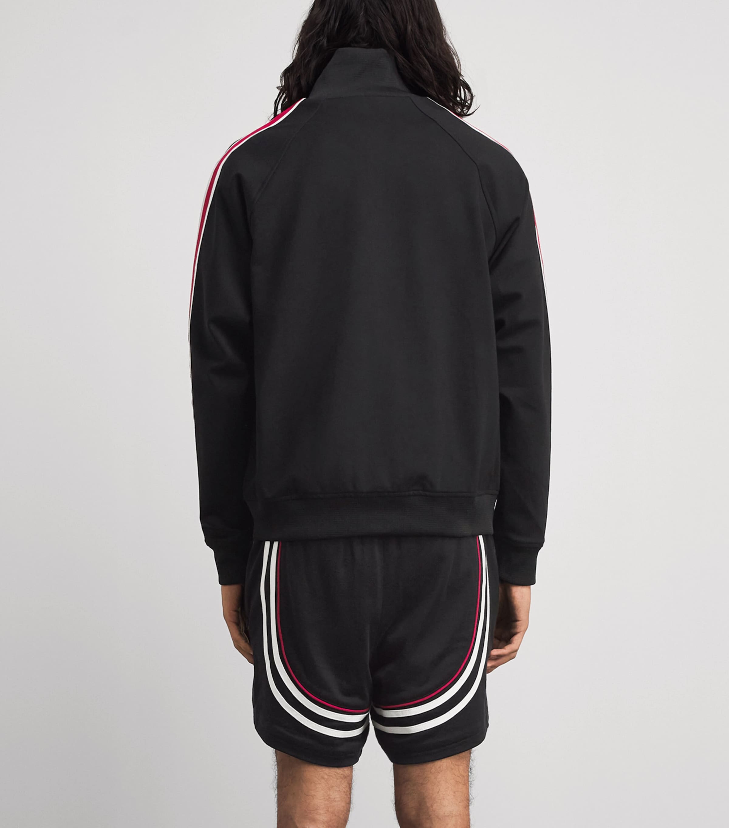 Rhude Mens Hamptons Track Jacket Blk/wht/red Image 5