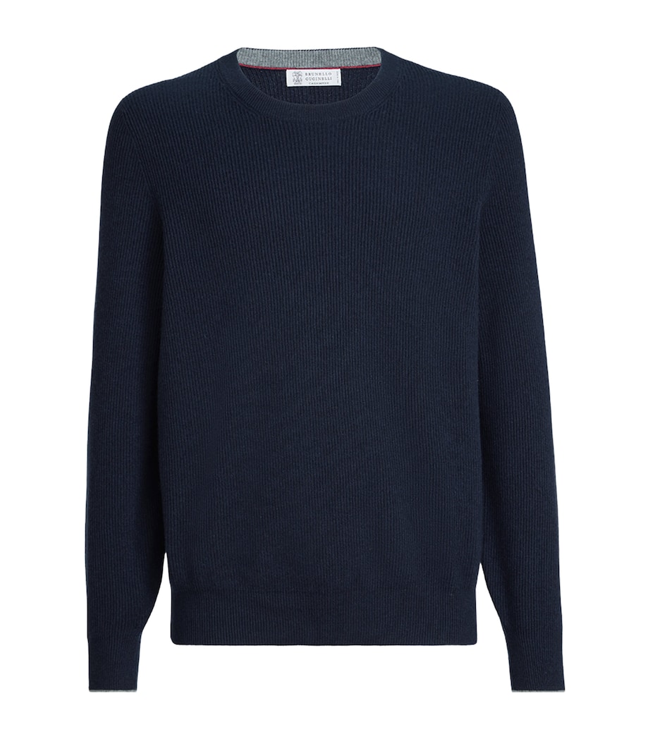 Brunello Cucinelli Mens Cashmere English Rib Sweater Image 1