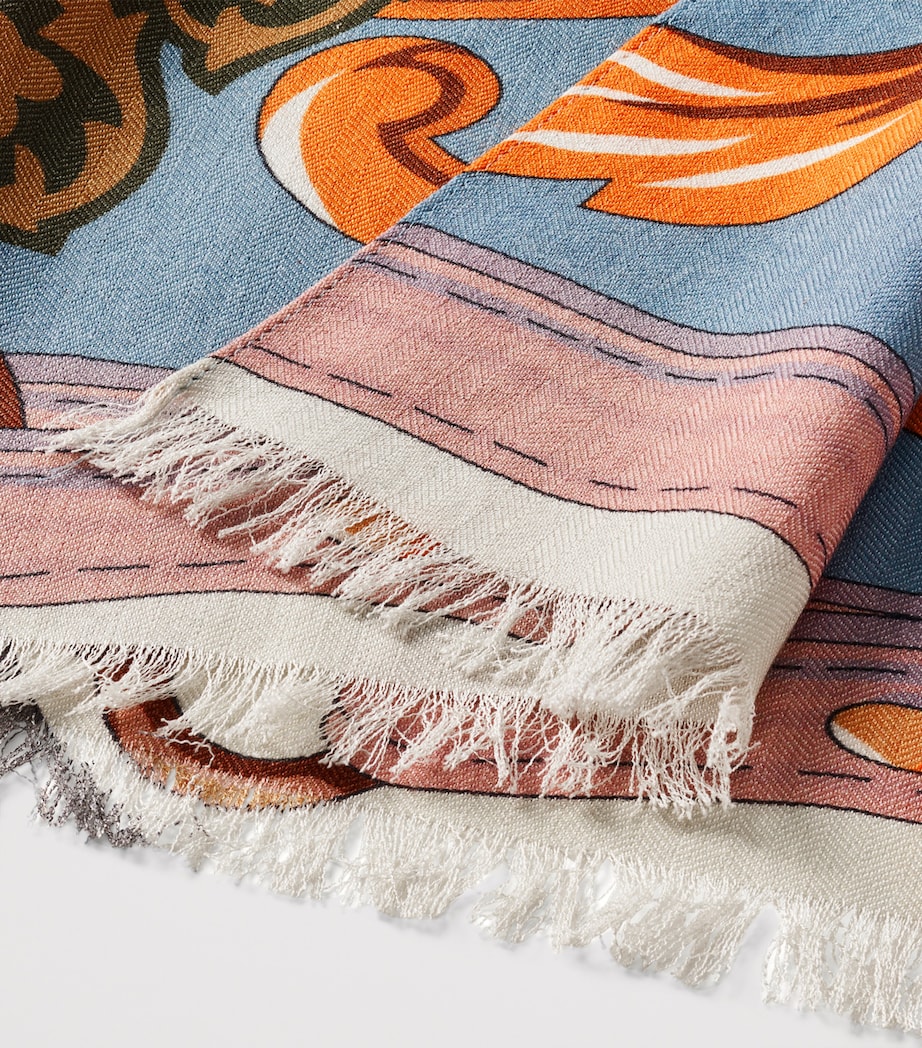 Merino Wool Scarf ORANGE Image 4