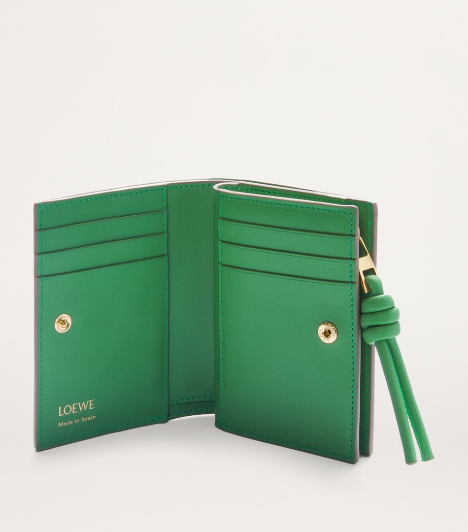 Leather Knot Compact Wallet SAND/TROPICAL GREEN Image 3