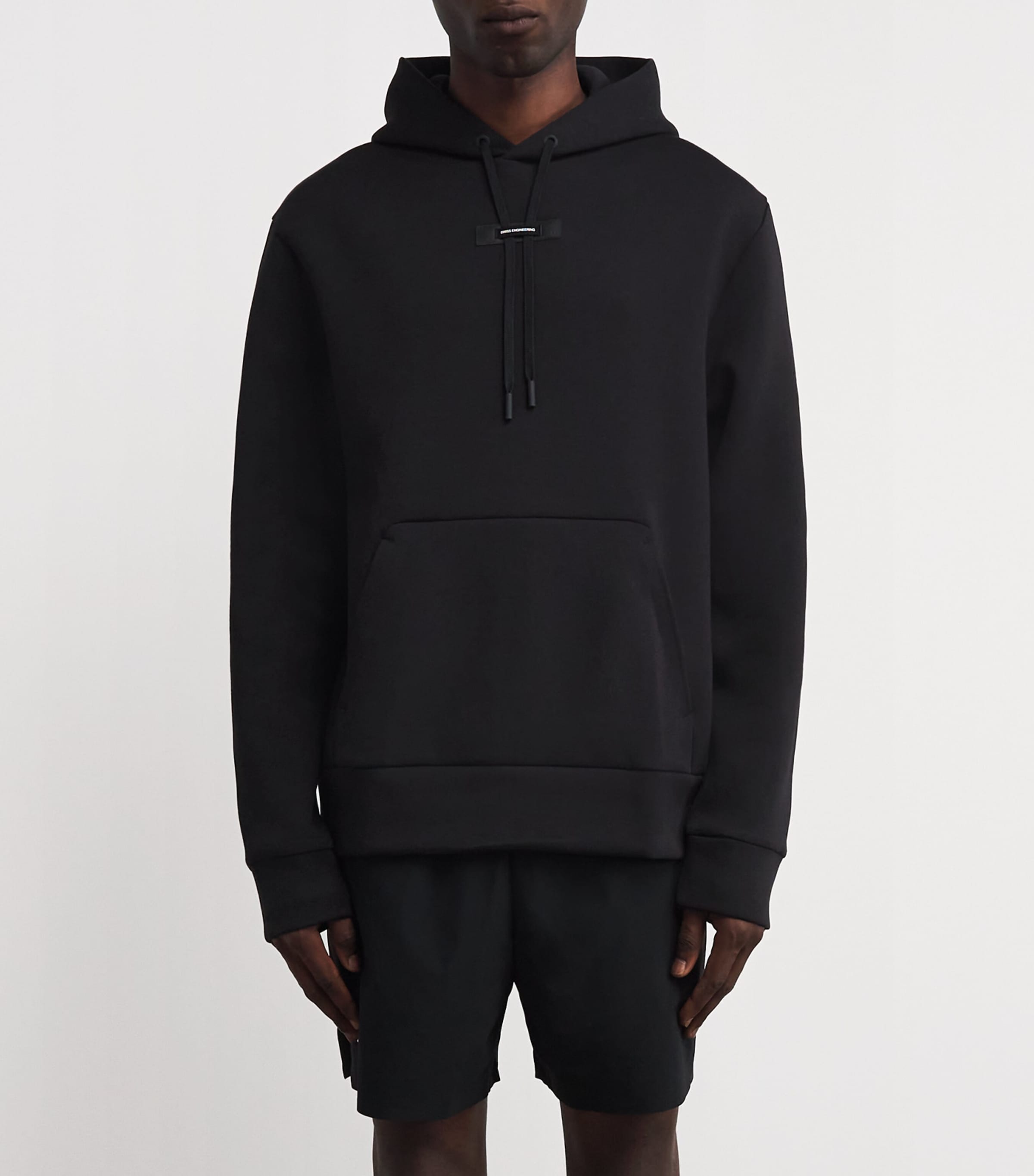 Cotton-Blend Focus Tech Hoodie BLACK Image 3