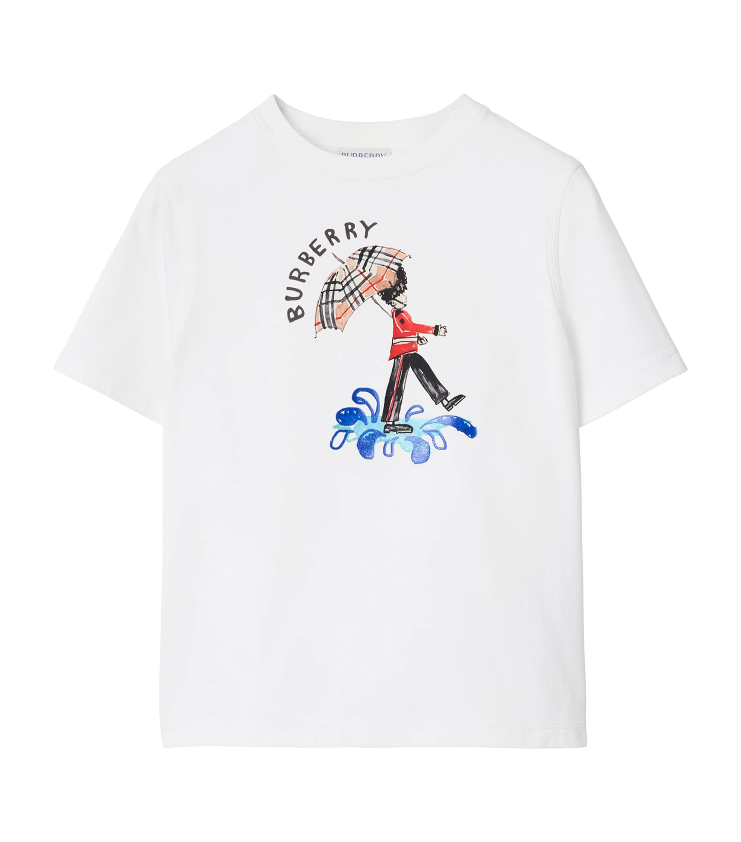Burberry Kids White Cotton London Guard T-Shirt (3-12 Years
