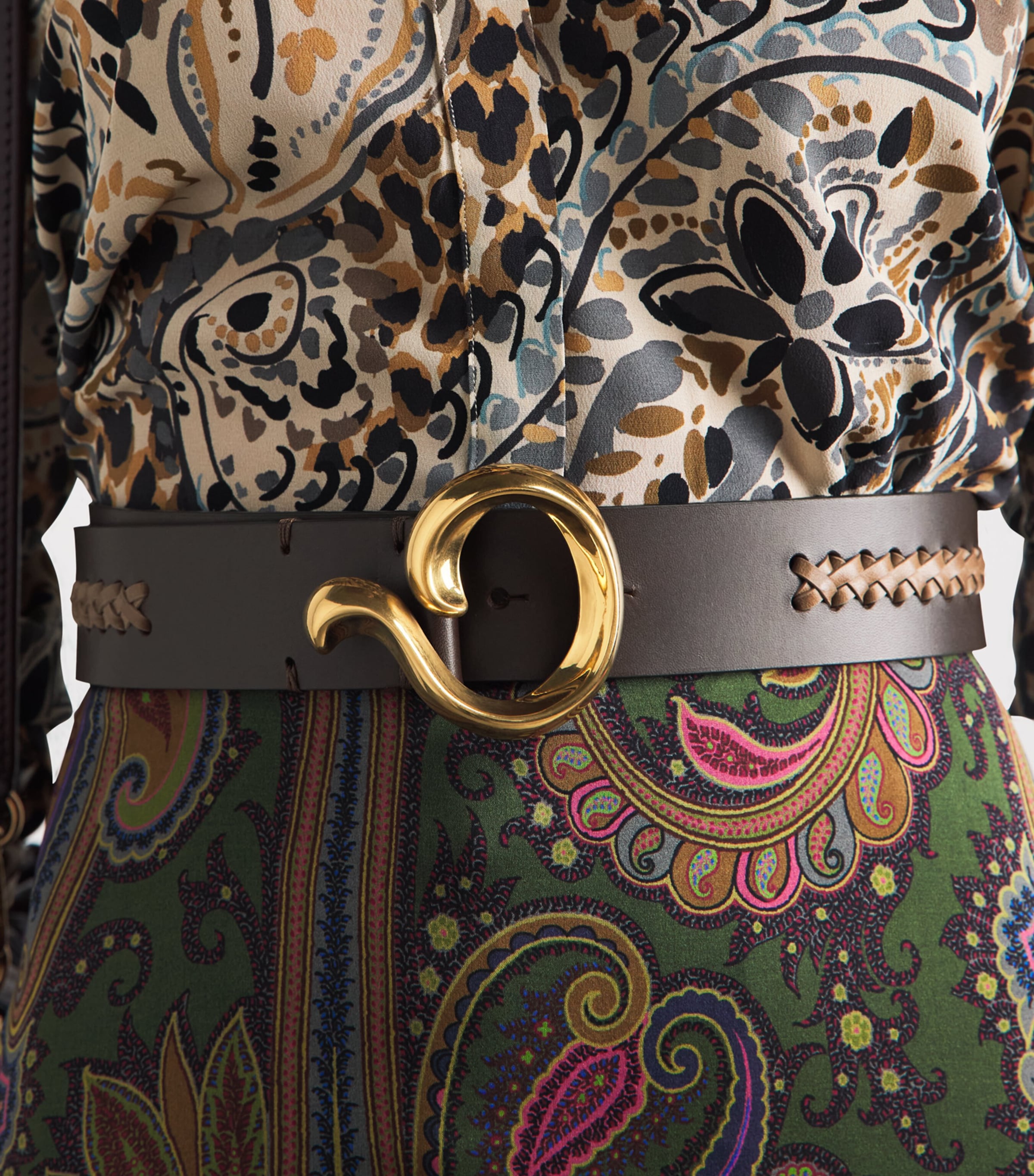 Etro Paisley Hardware Waist Belt Marrone Image 2