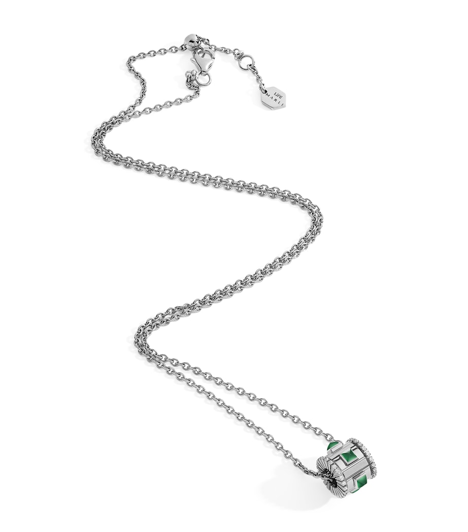 White Gold, Diamond and Agate LIFE Necklace WHITE GOLD Image 1
