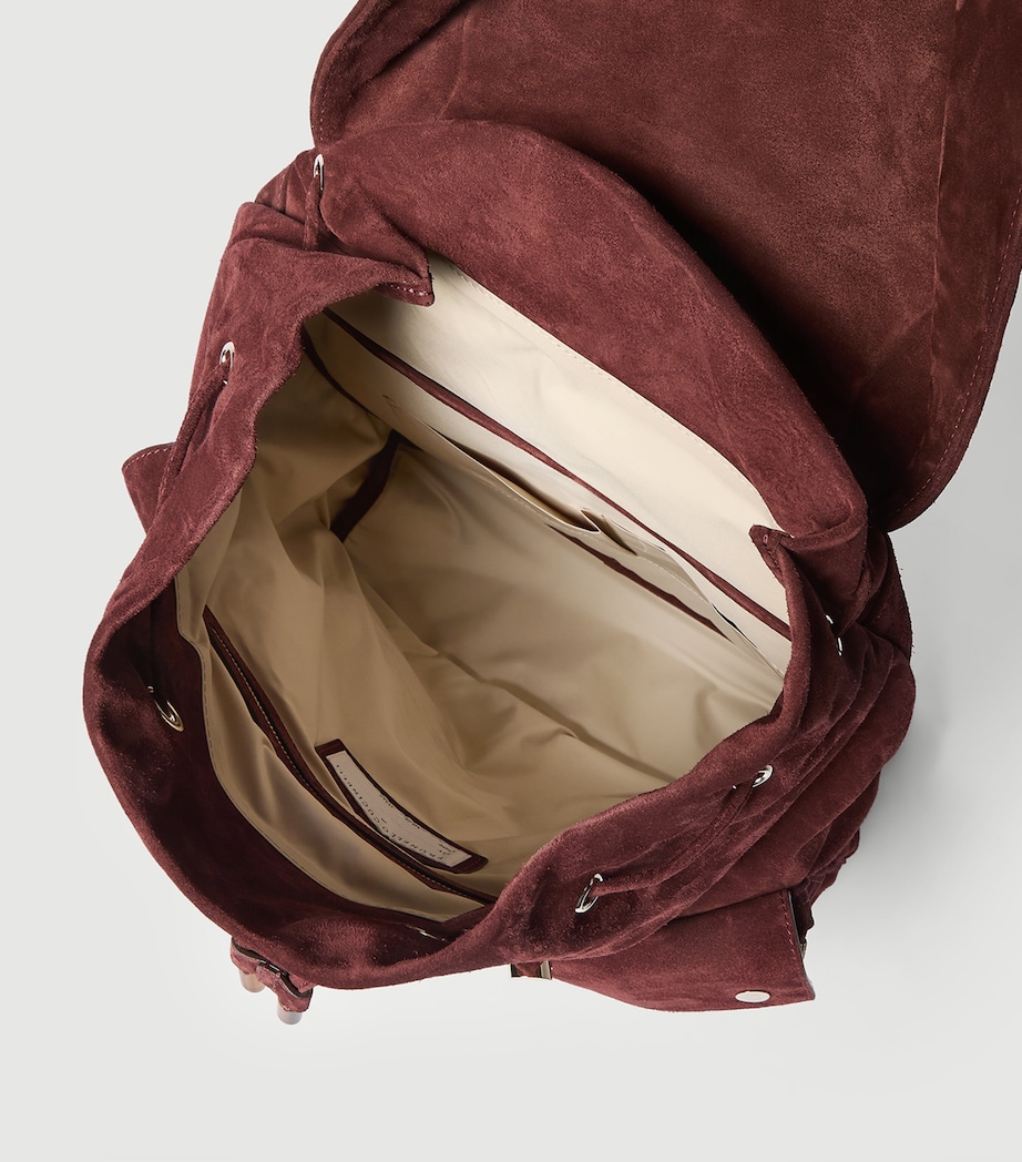 Brunello Cucinelli Suede Double-Pocket City Backpack Image 5