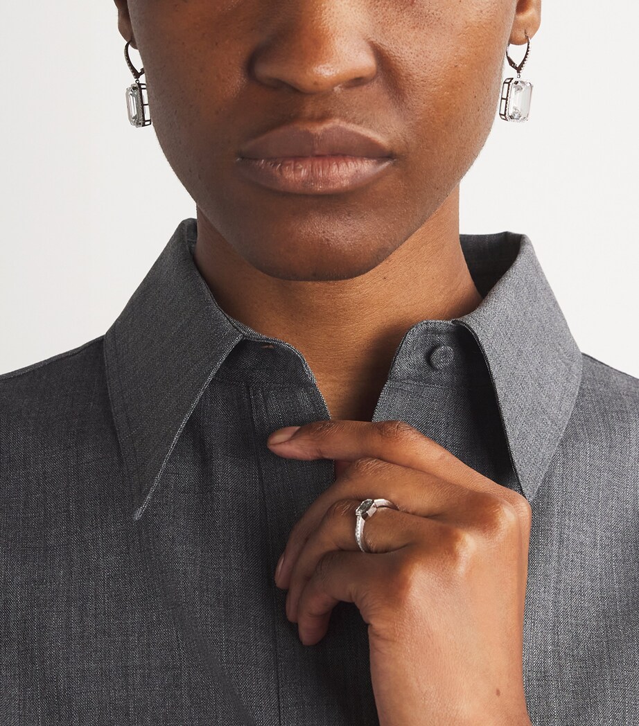 White Gold, Diamond and Topaz Boho Earrings WHITE GOLD Image 5