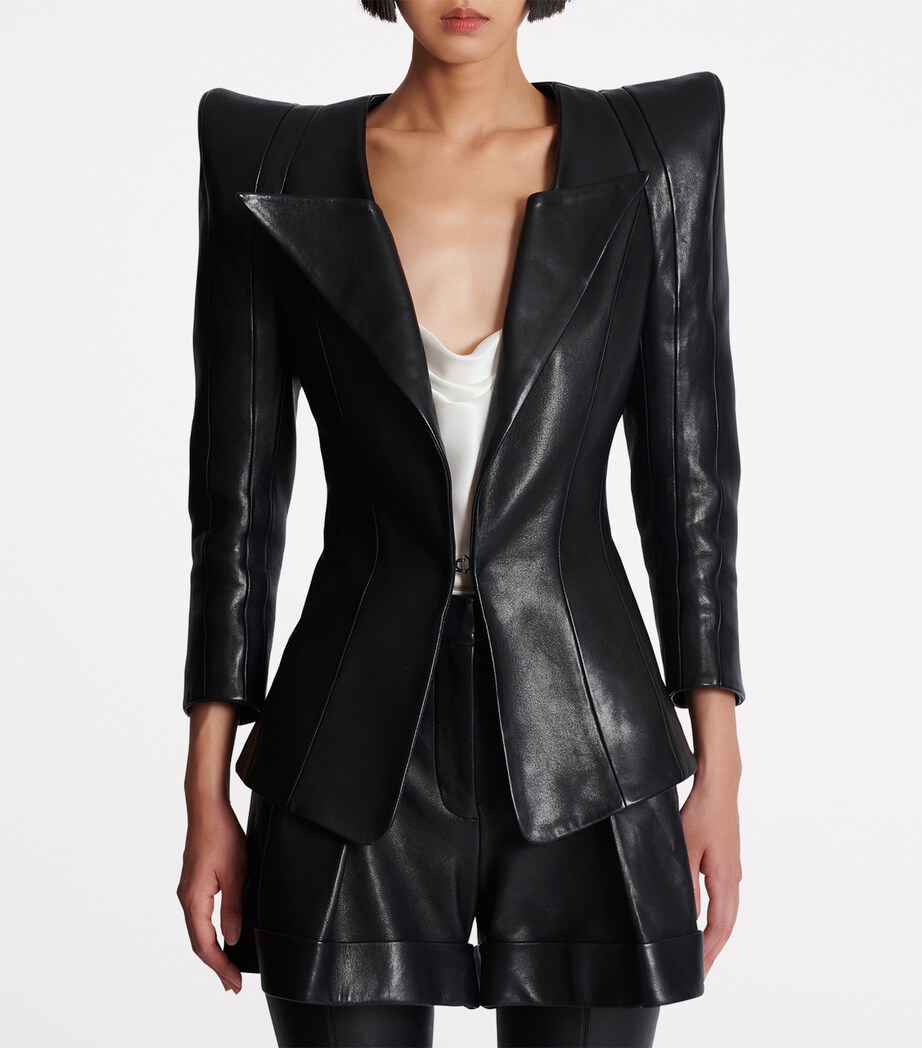 Leather Blazer 0PA NOIR Image 5