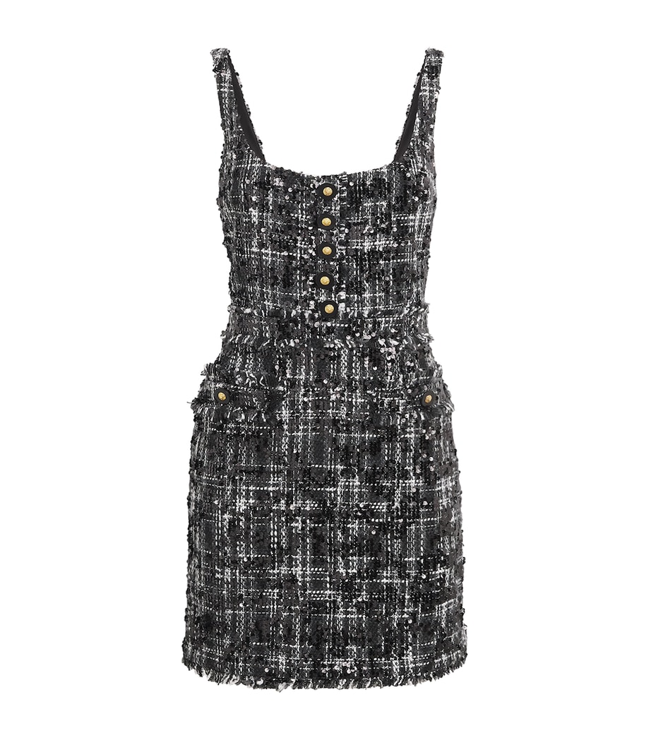 Tweed Sequinned Valli Mini Dress BLCK/IVRY TWD BLCK Image 1