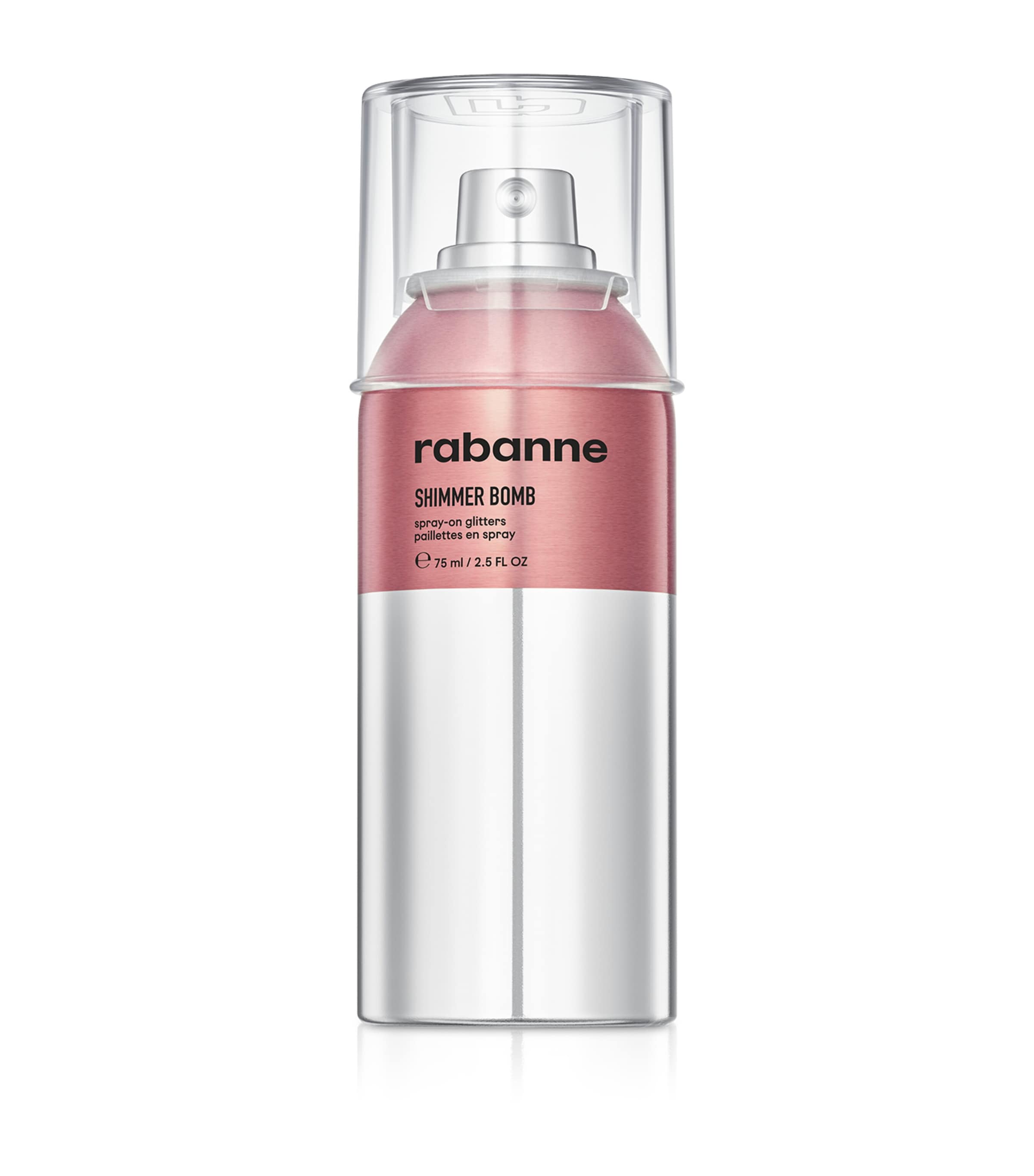 Rabanne Shimmer Bomb Spray-On Glitter Rose Dore Image 1