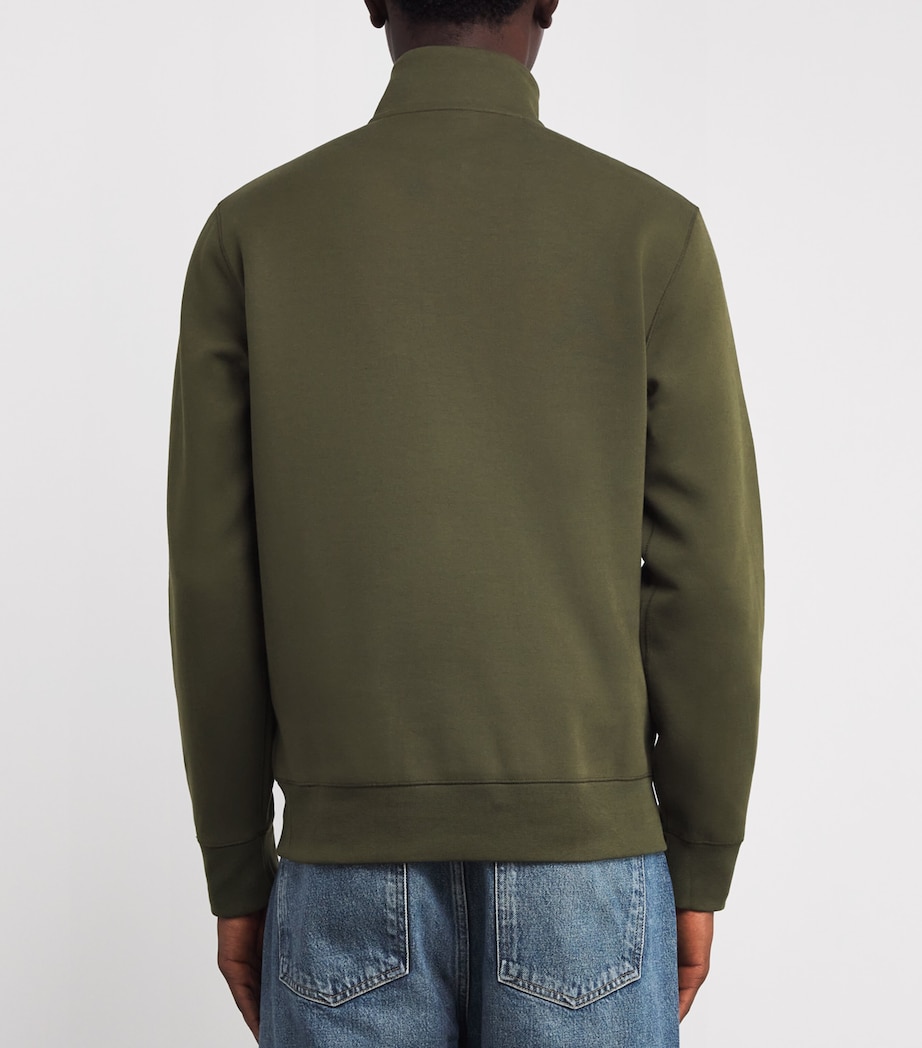 Polo Ralph Lauren Mens Cotton-Blend Quarter-Zip Sweatshirt Green Image 4