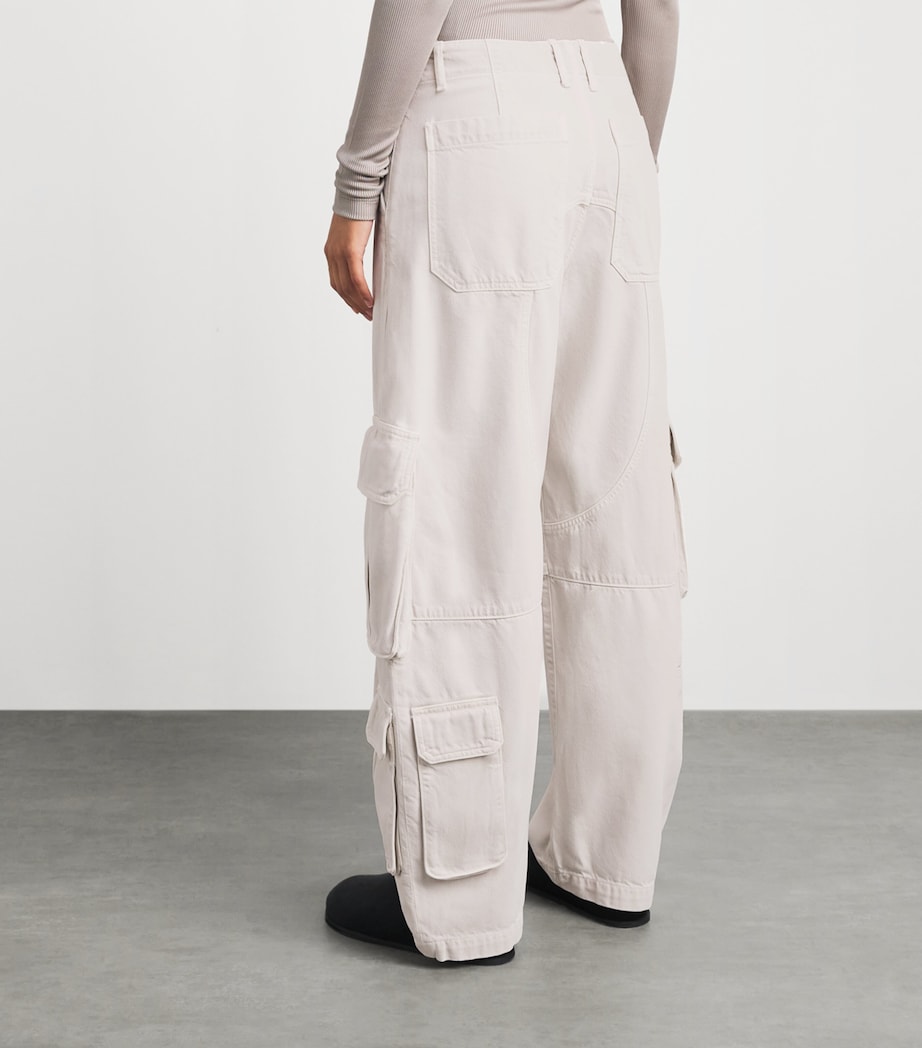 AGOLDE Womens Ambika Cargo Trousers Boen Bone Image 5