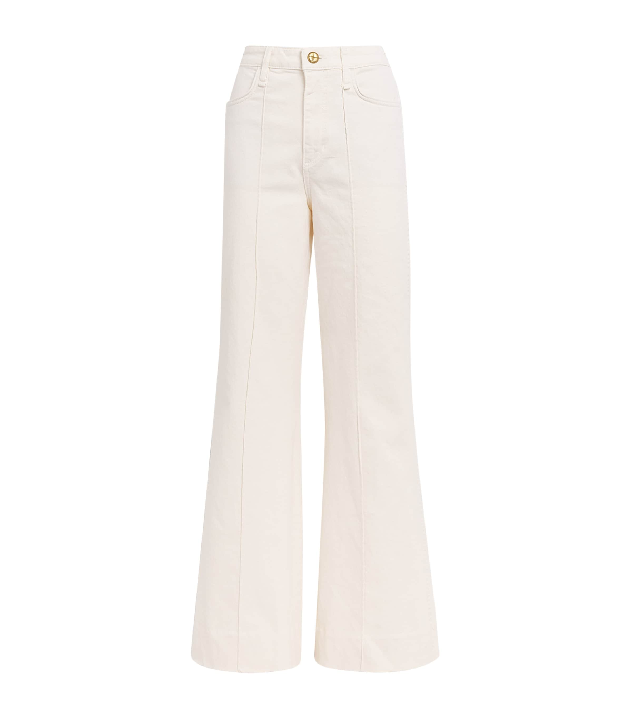 Rag & Bone Skylar High-rise Flared Jeans In Ivory