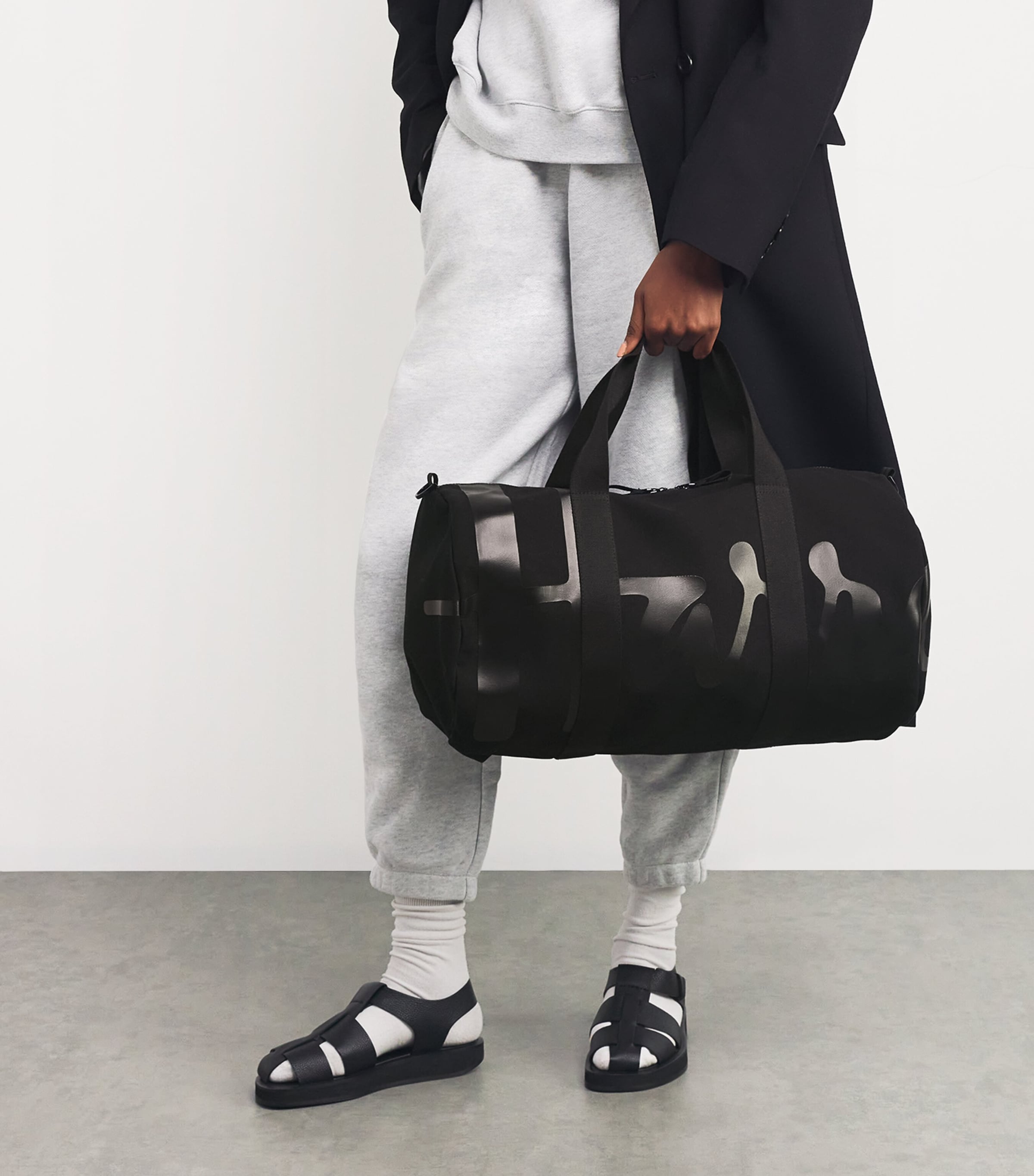 Cotton Logo Barrel Bag BLACK Image 5