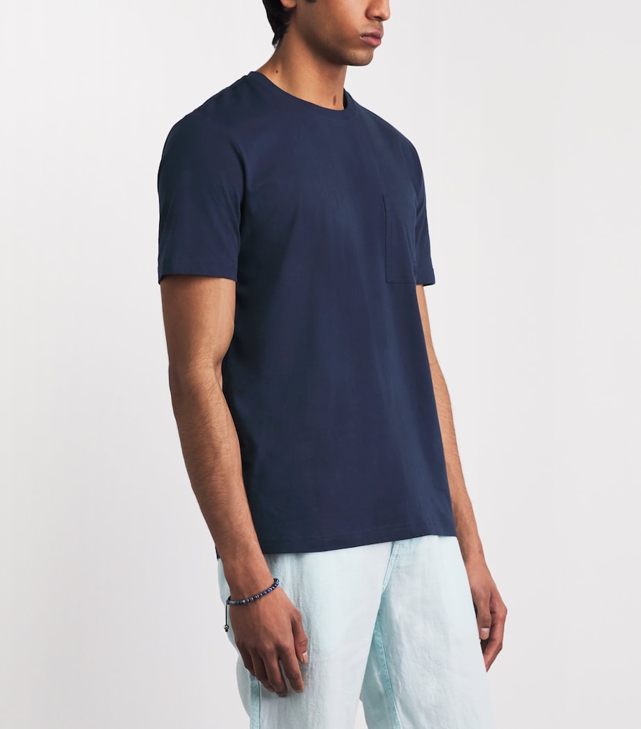 Vilebrequin Mens Organic Cotton Jersey Titan T-Shirt Bleu Marine Image 4