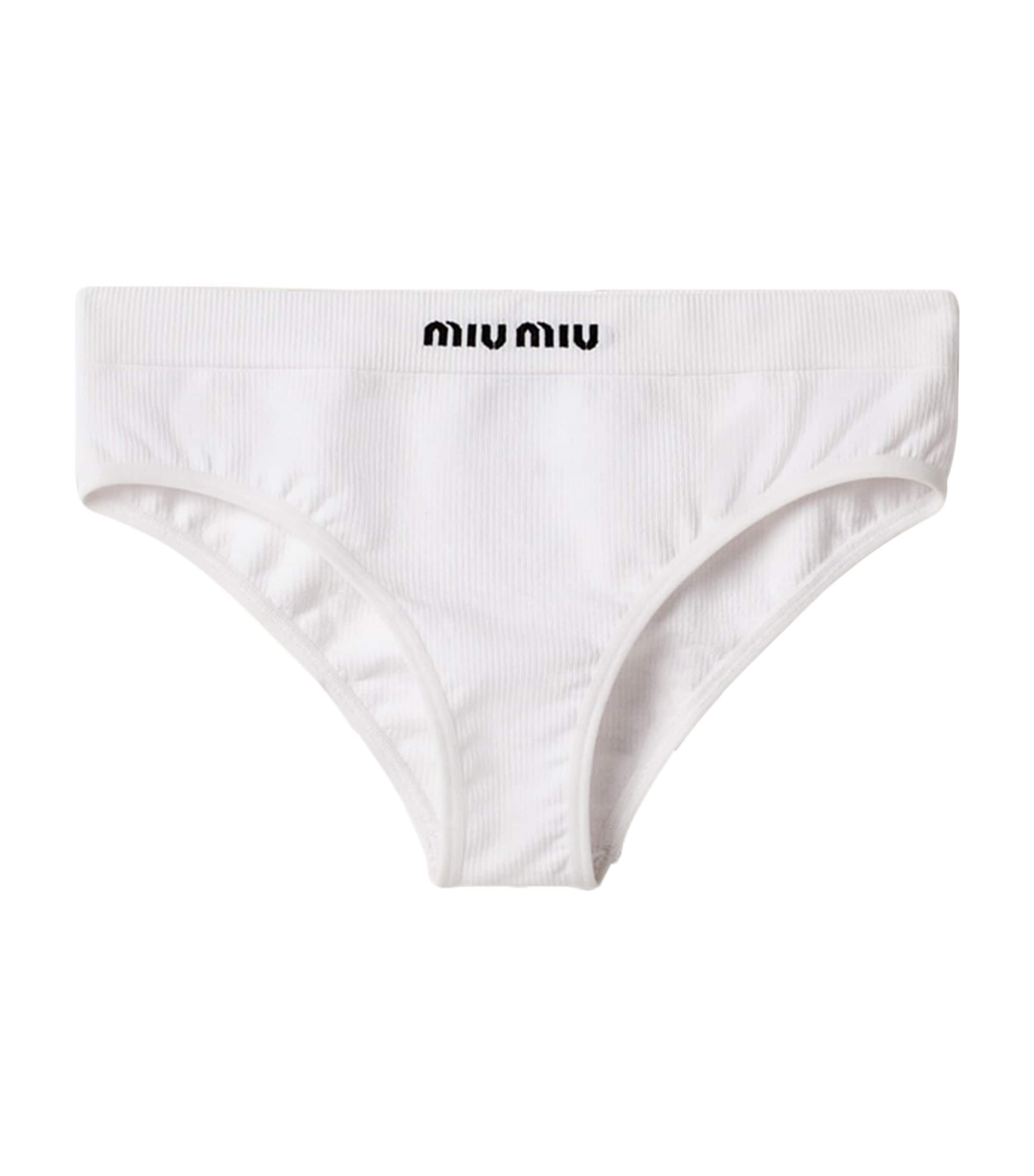 Miu Miu Ribbed Seamless Briefs | Harrods UK
