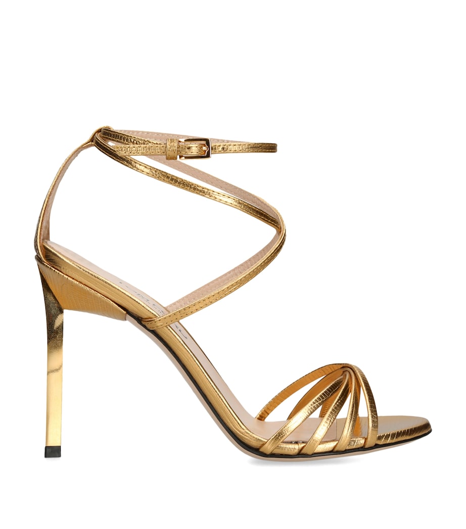 TOM FORD Leather Ida Sandals 105 Gold Image 1
