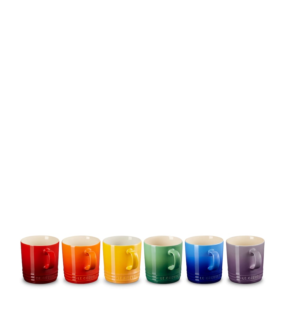 Stoneware Rainbow Mugs (Set of 6) NO COLOUR Image 2