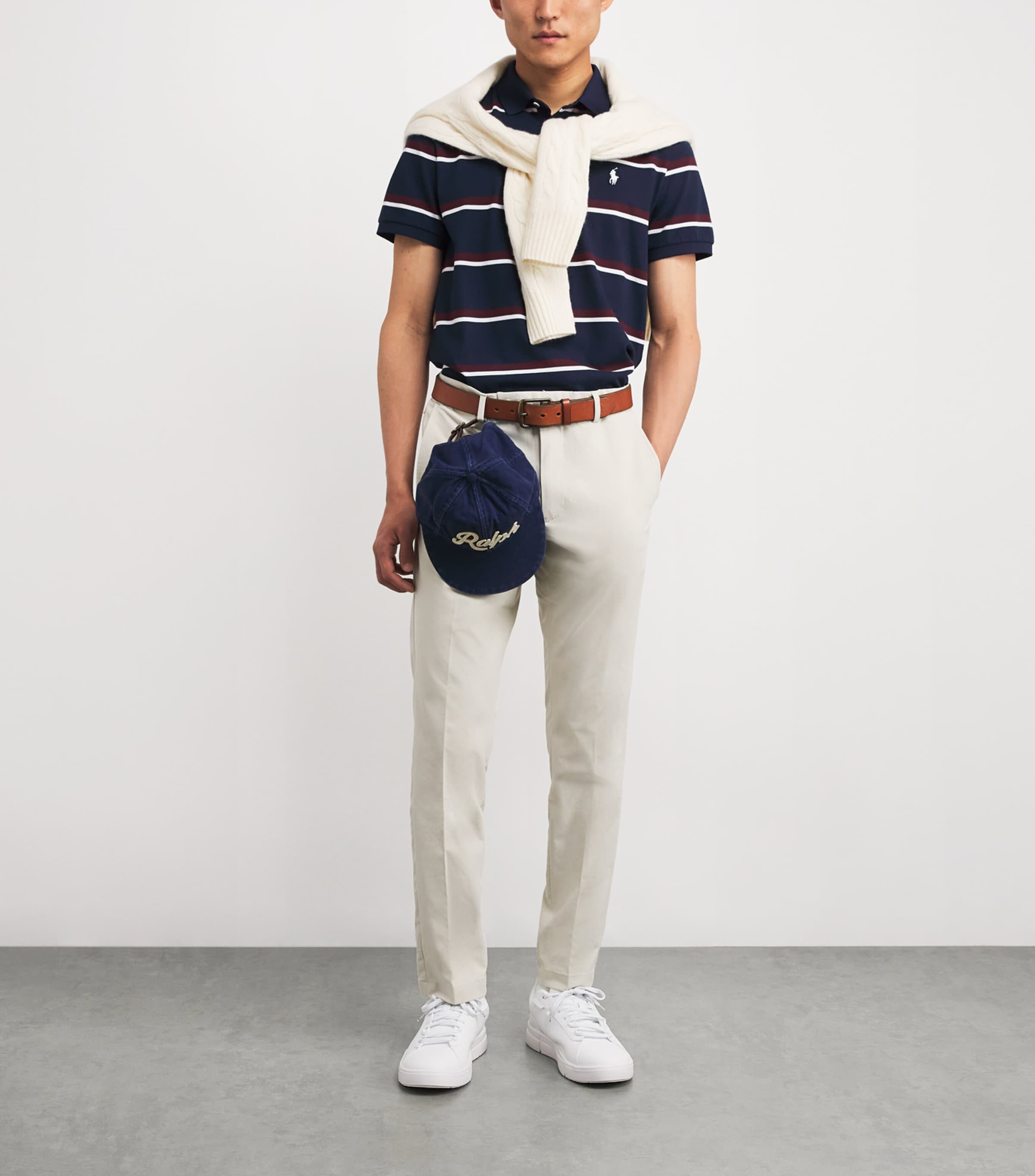 Cotton-Blend Tailored Performance Polo Shirt REFINED NAVY MULTI Image 2