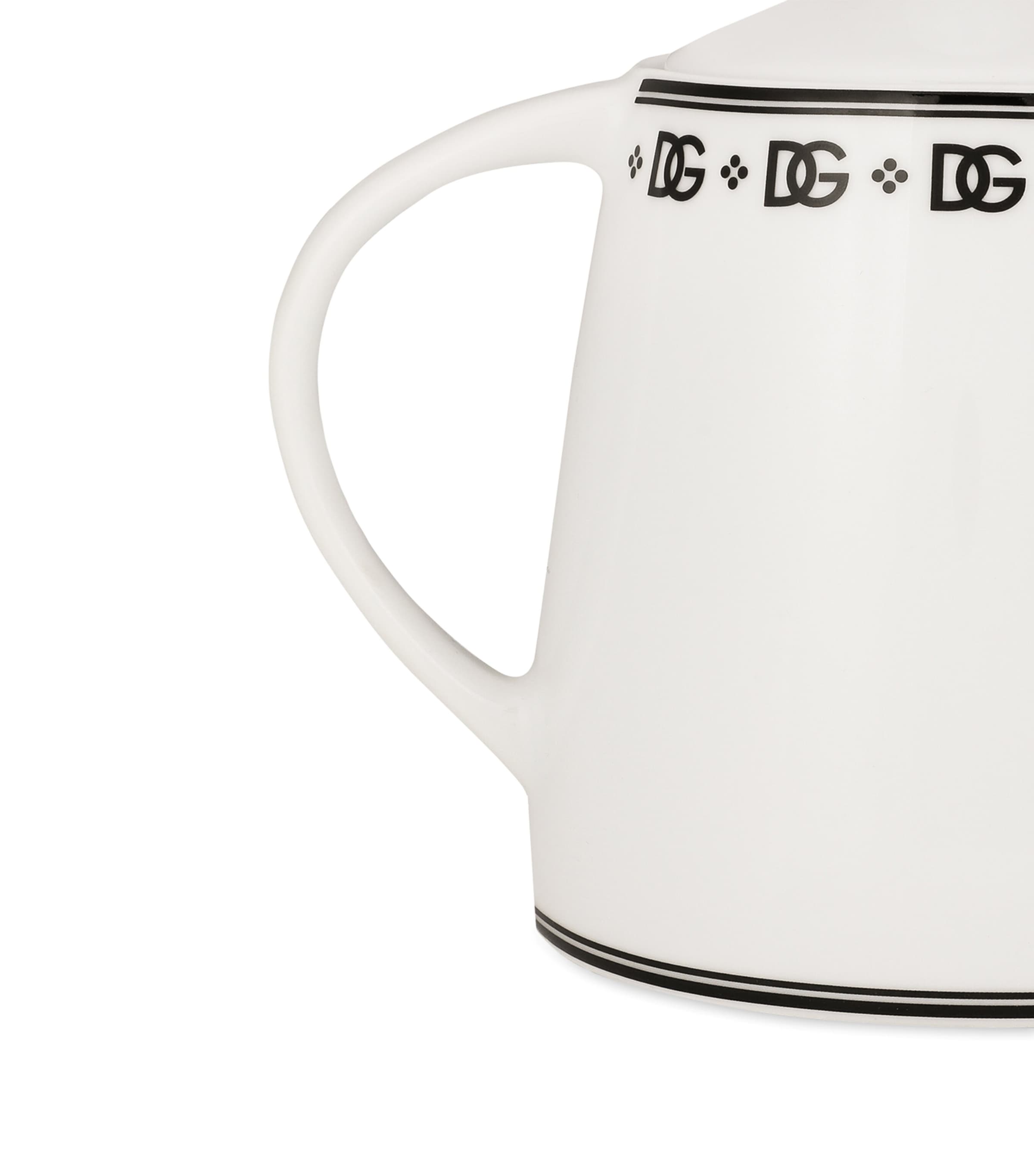 Dolce&Gabbana Casa Porcelain DG Logo Teapot Dg Logo Bordo Image 3