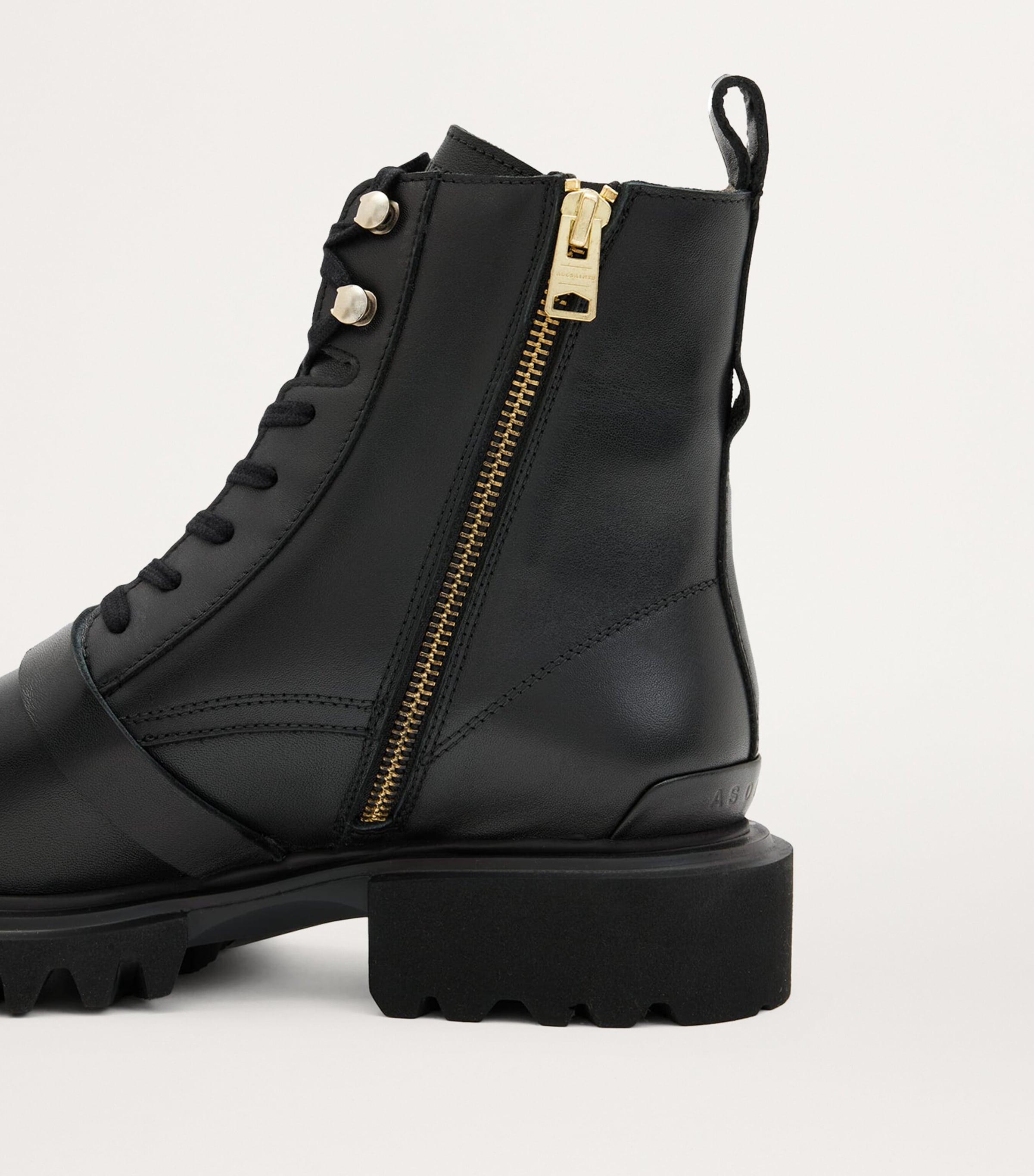 Leather Tori Ankle Boots BLACK/WARM BRASS Image 5