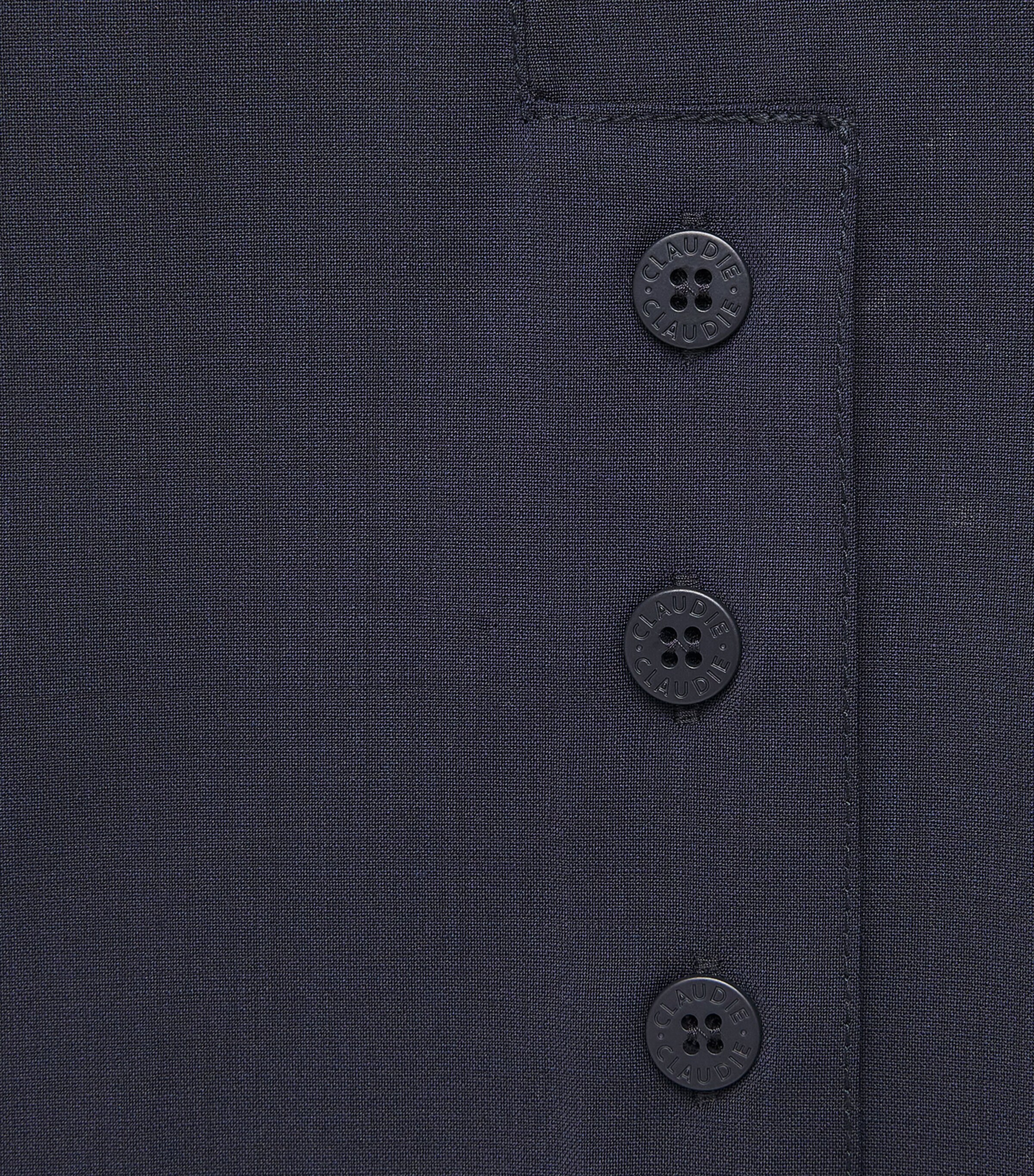 Claudie Pierlot Womens Wool-Blend Straight Trousers Navy Image 6