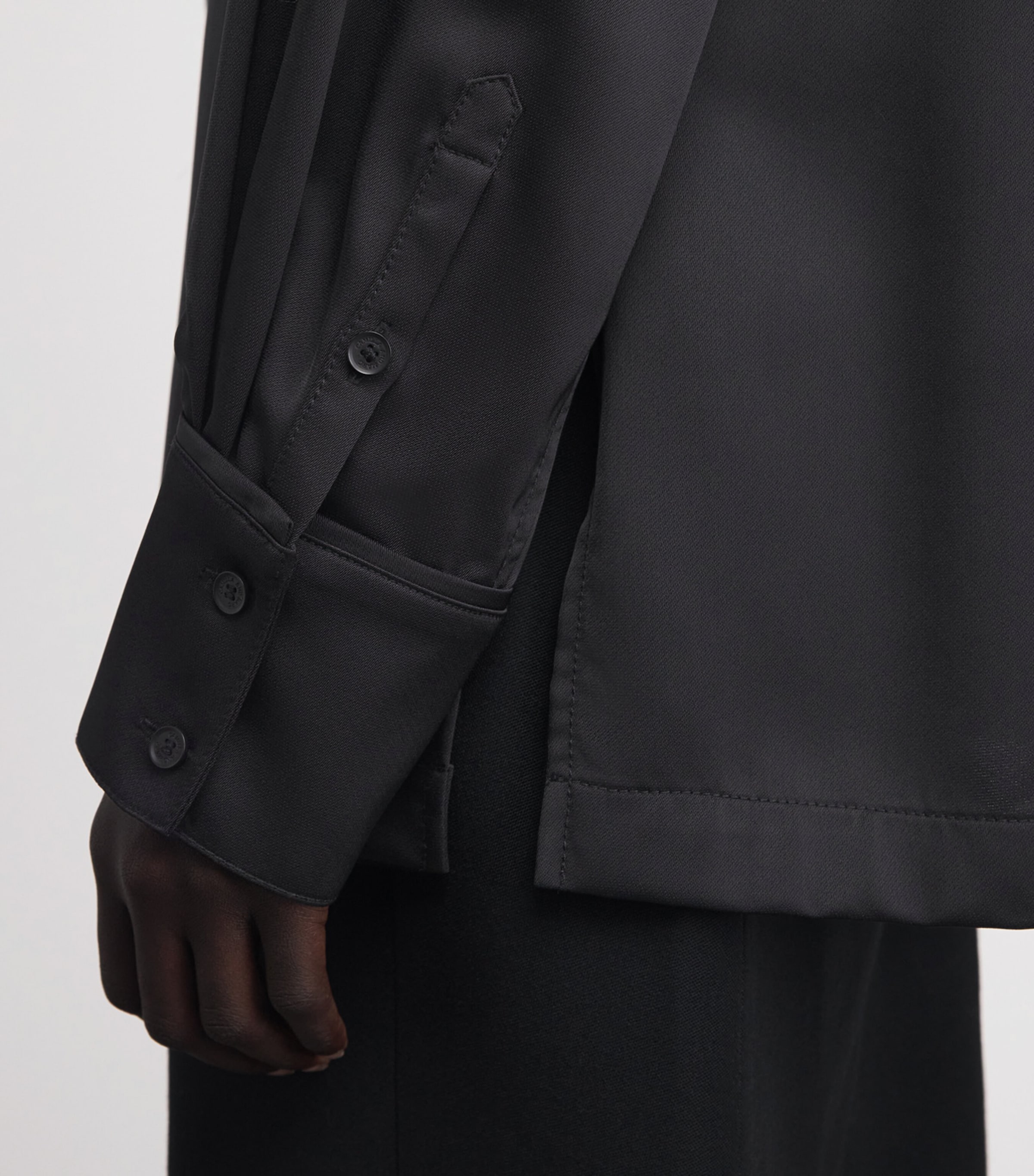 CAMILLA AND MARC Womens Satin Ground Shirt Dblk Black Image 3
