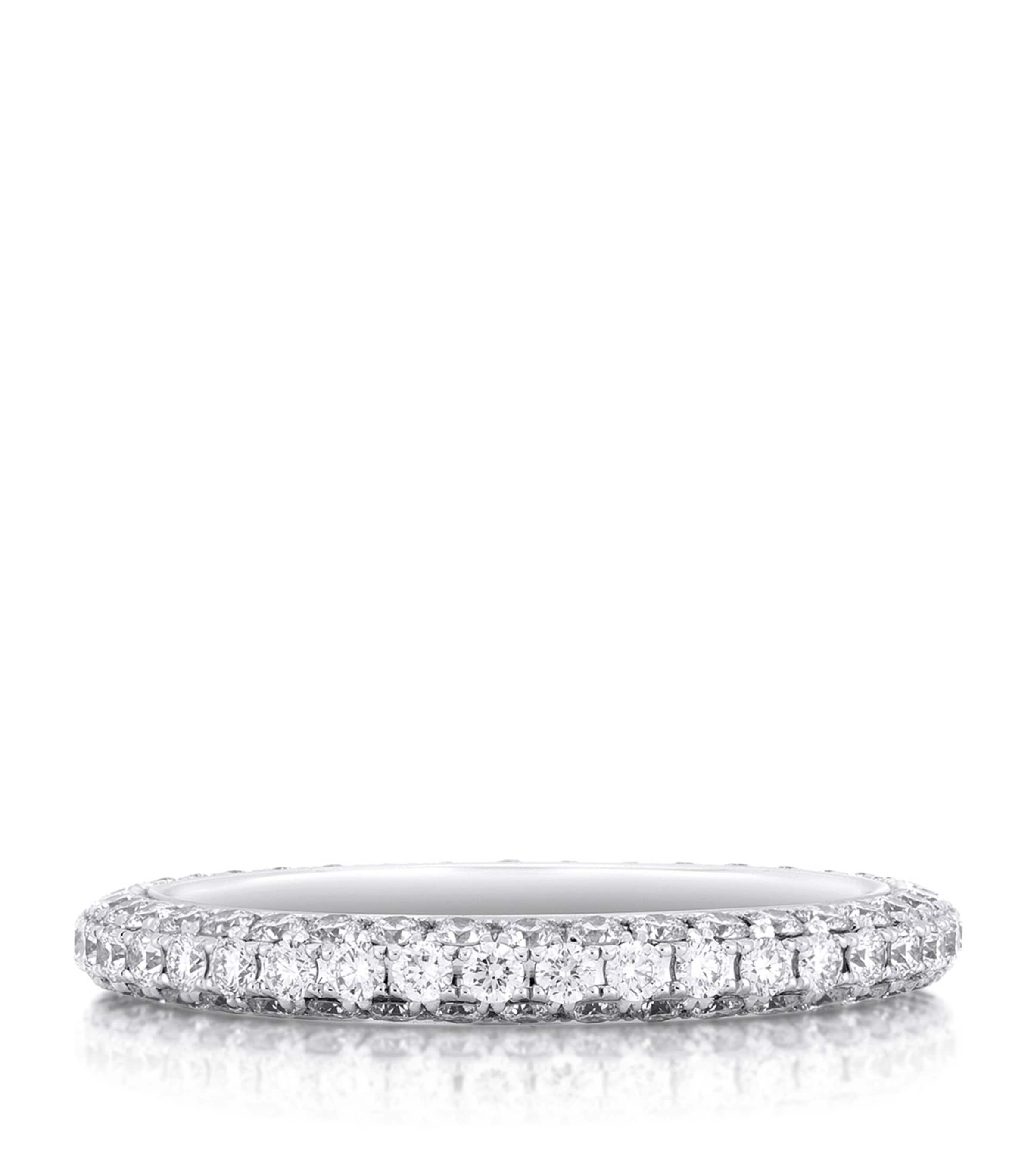 De Beers White Gold And Diamond Darling Eternity Band In Silver