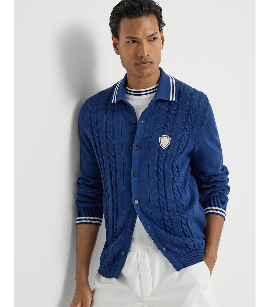 Brunello Cucinelli Mens Cotton Cable-Knit Cardigan Image 4