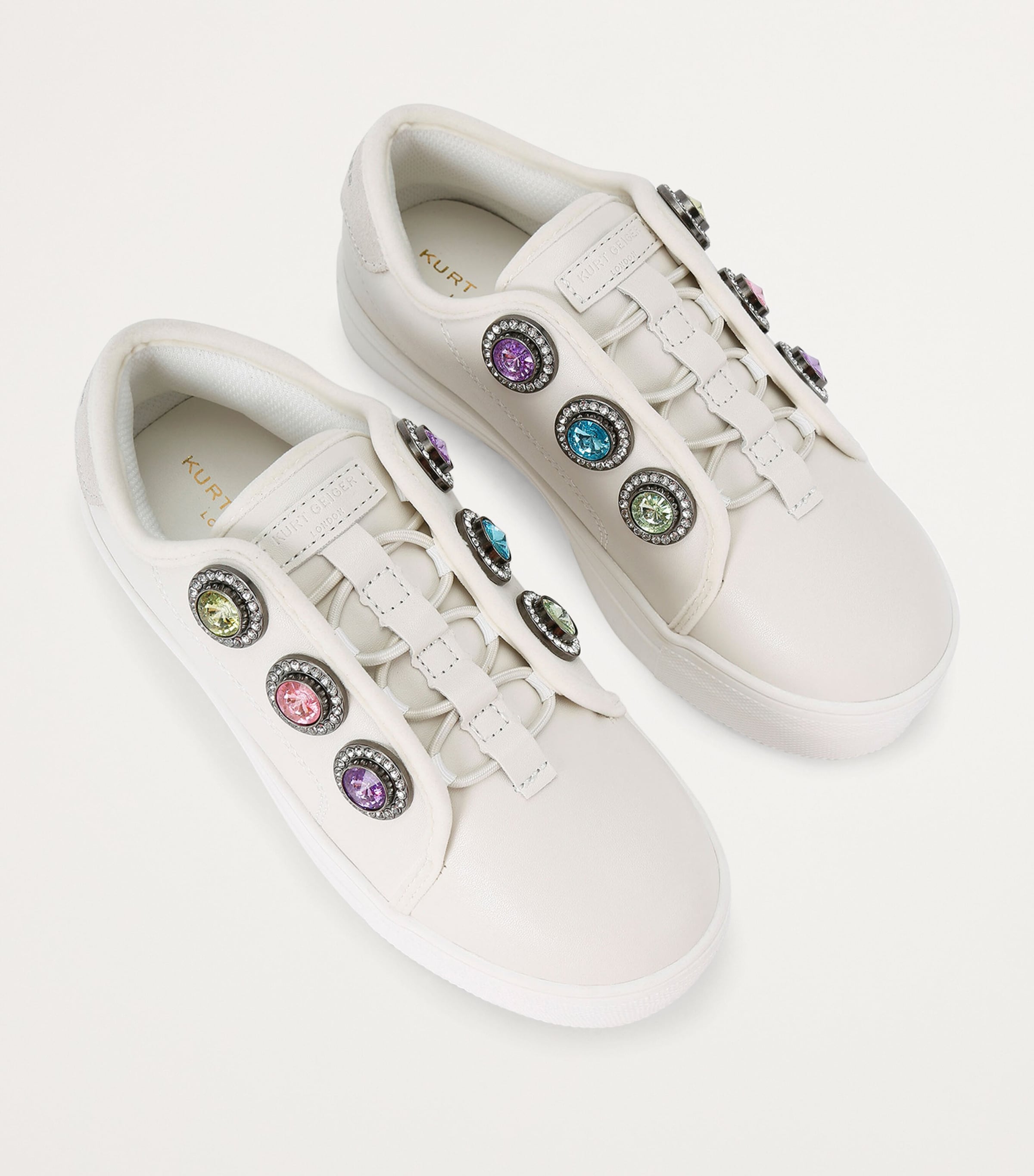 Kurt Geiger London Leather Mini Laney Octavia Sneakers Bone Image 4