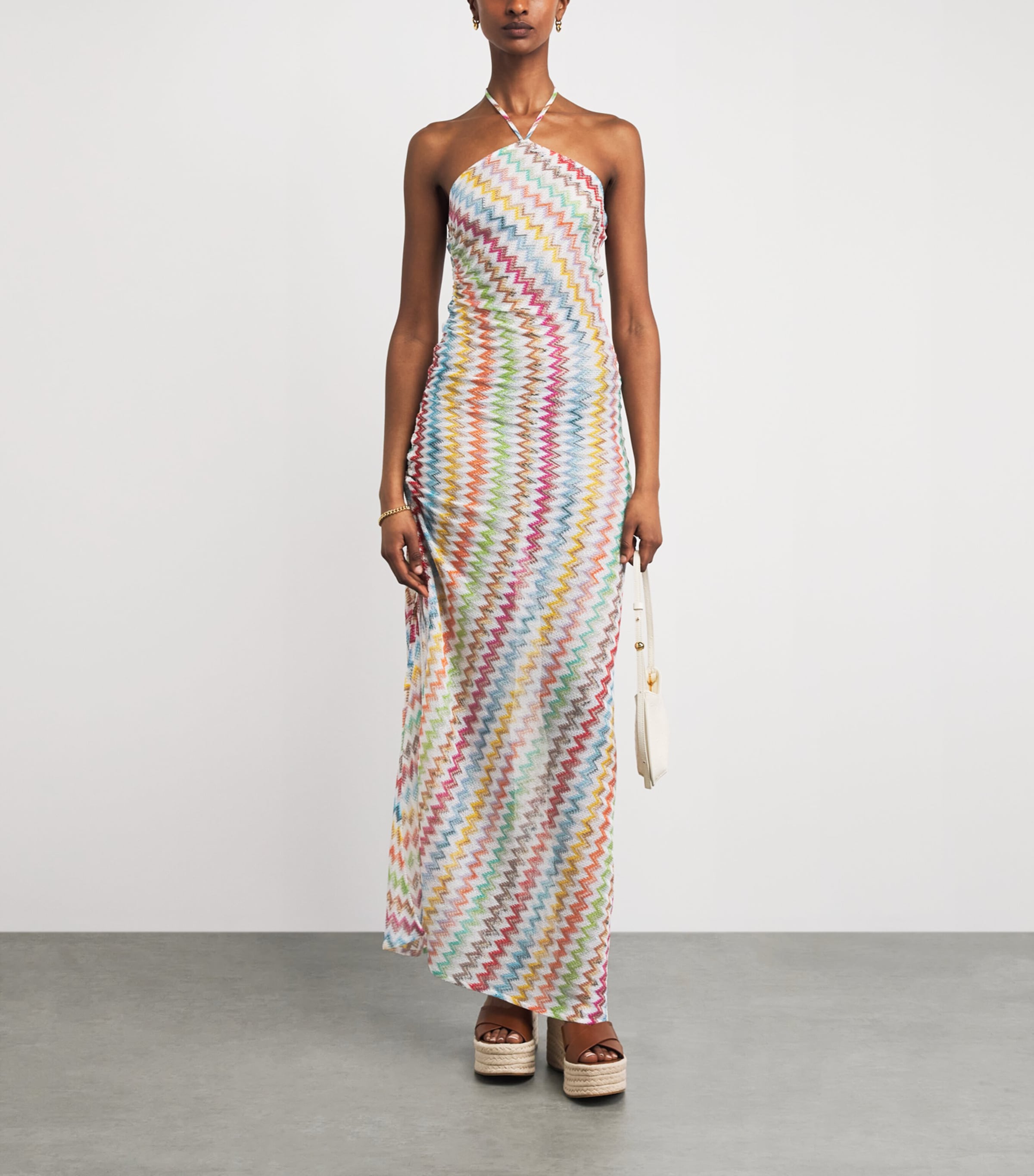 Missoni Womens Zigzag Playful Halterneck Maxi Dress Image 2