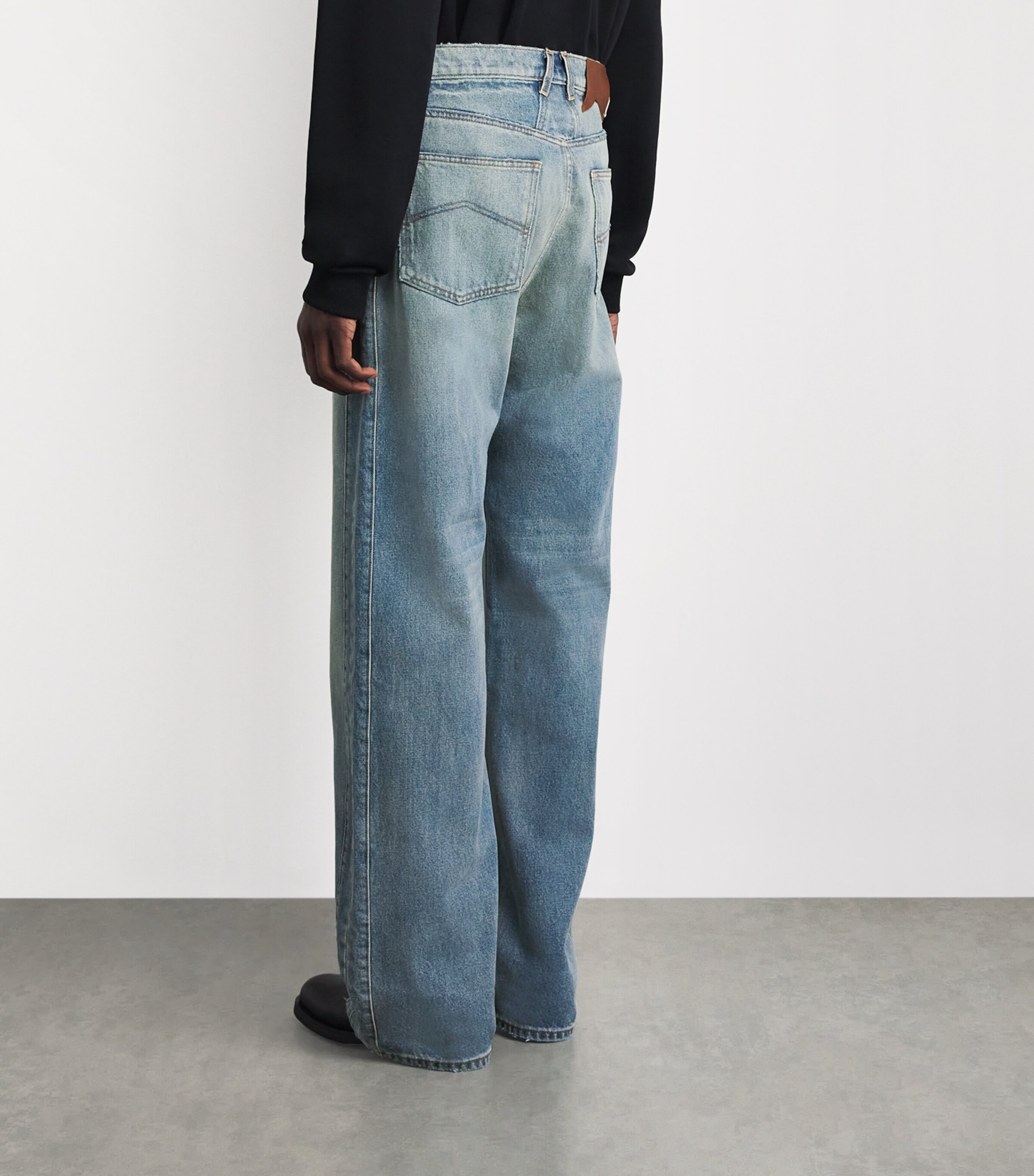 Rhude Mens Traxedo Relaxed Jeans Woodlnd Wht Image 5