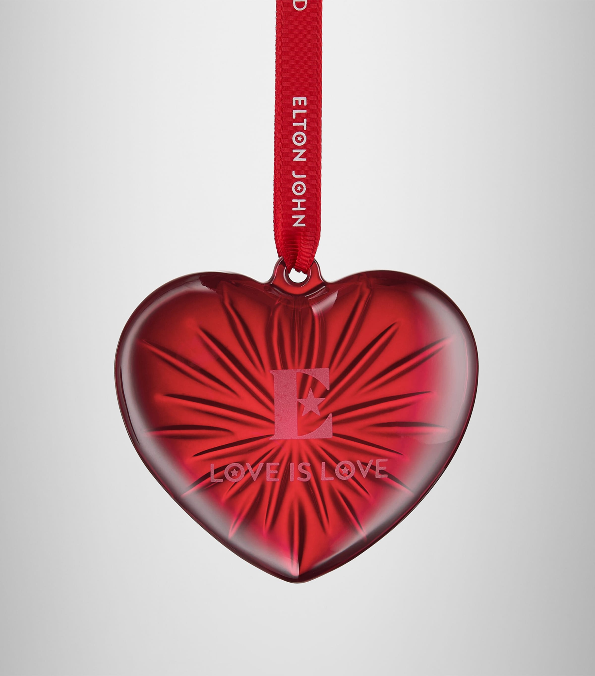 Crystal Elton John Heart Ornament RED Image 4