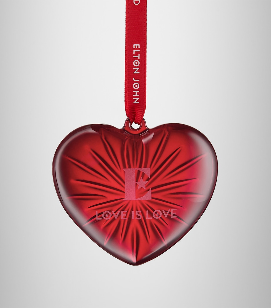 Crystal Elton John Heart Ornament RED Image 4