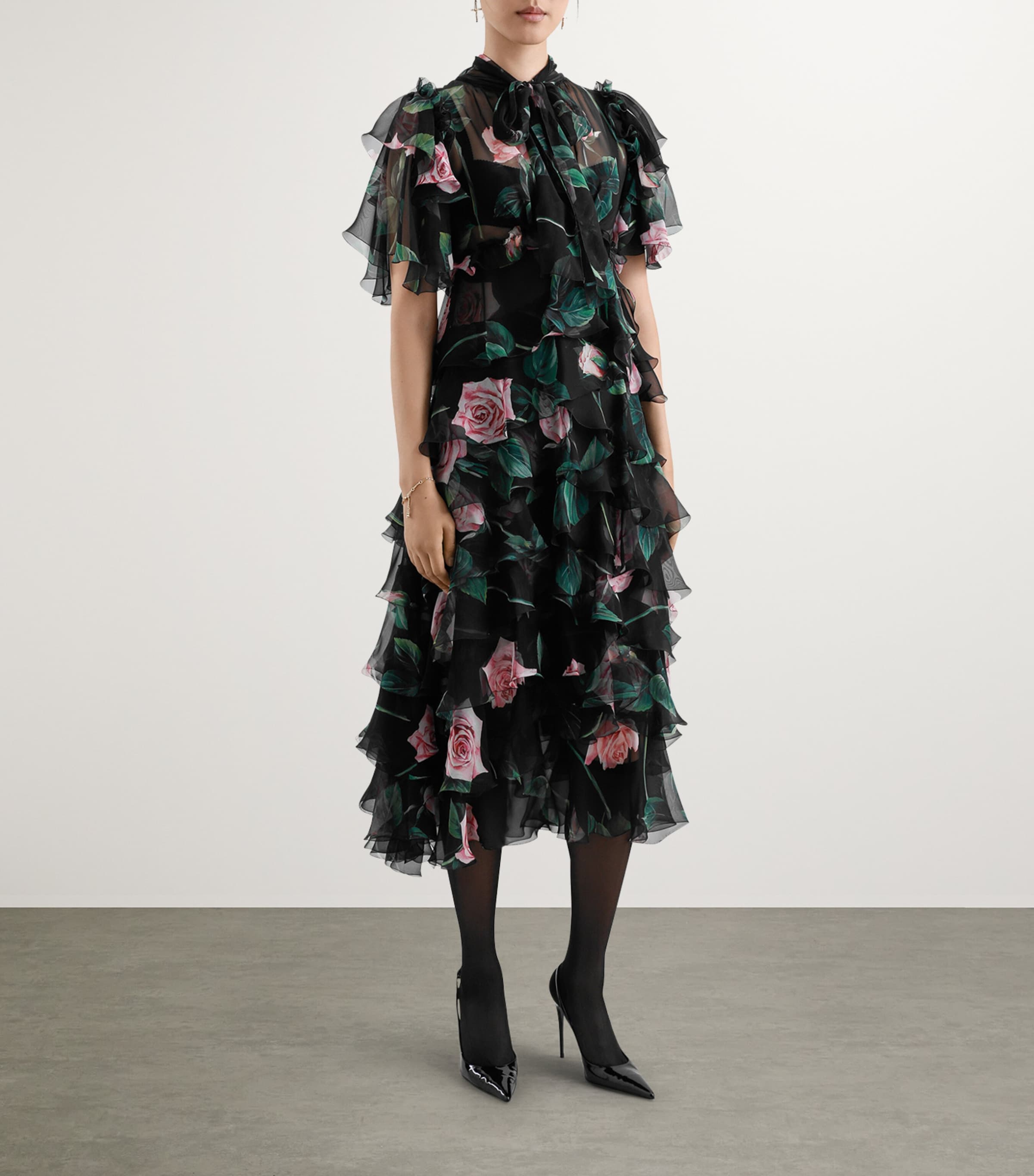 Silk Chiffon Tiered Dress HN5IZ-ROSE C/STELO F Image 2