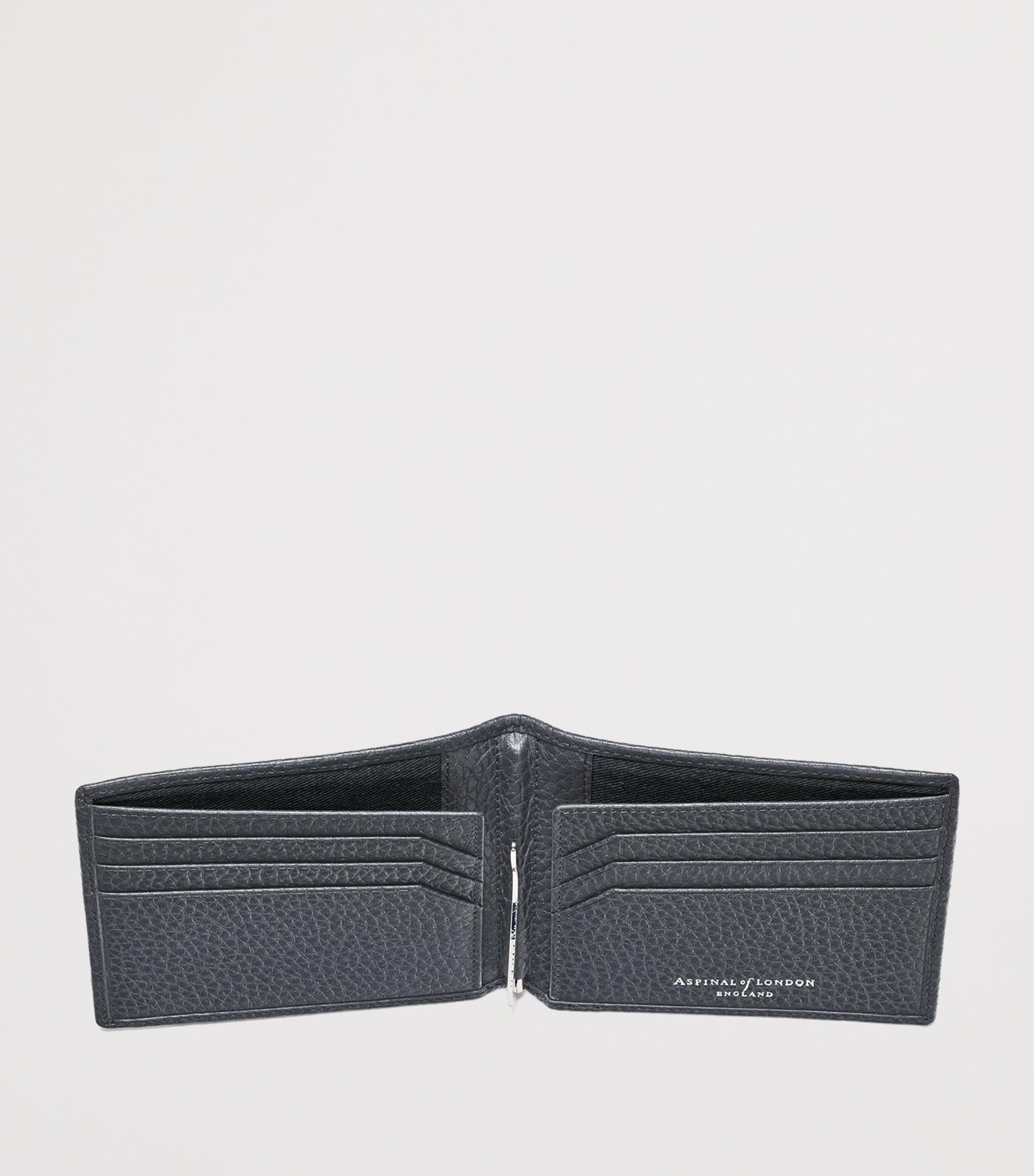 Leather Classic Bifold Wallet NAVY Image 5