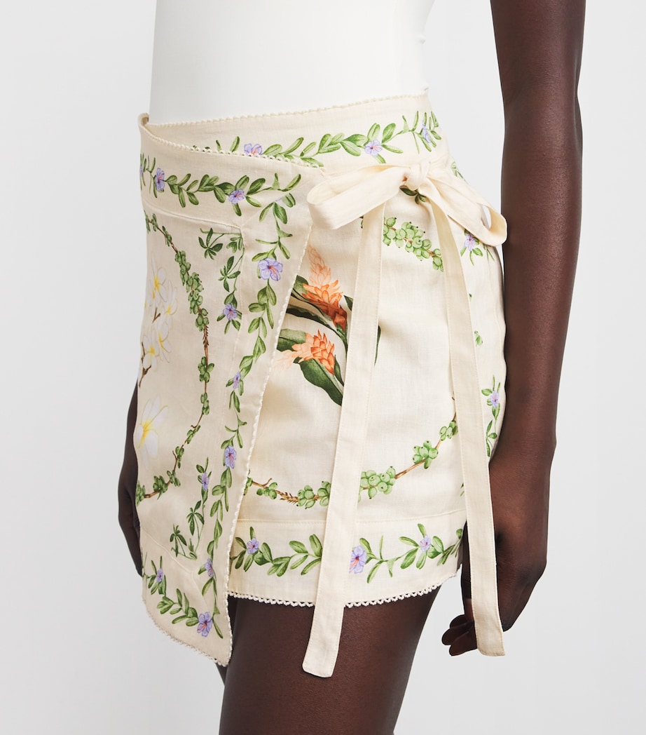 Linen Luna Mini Wrap Skirt WILD Image 5