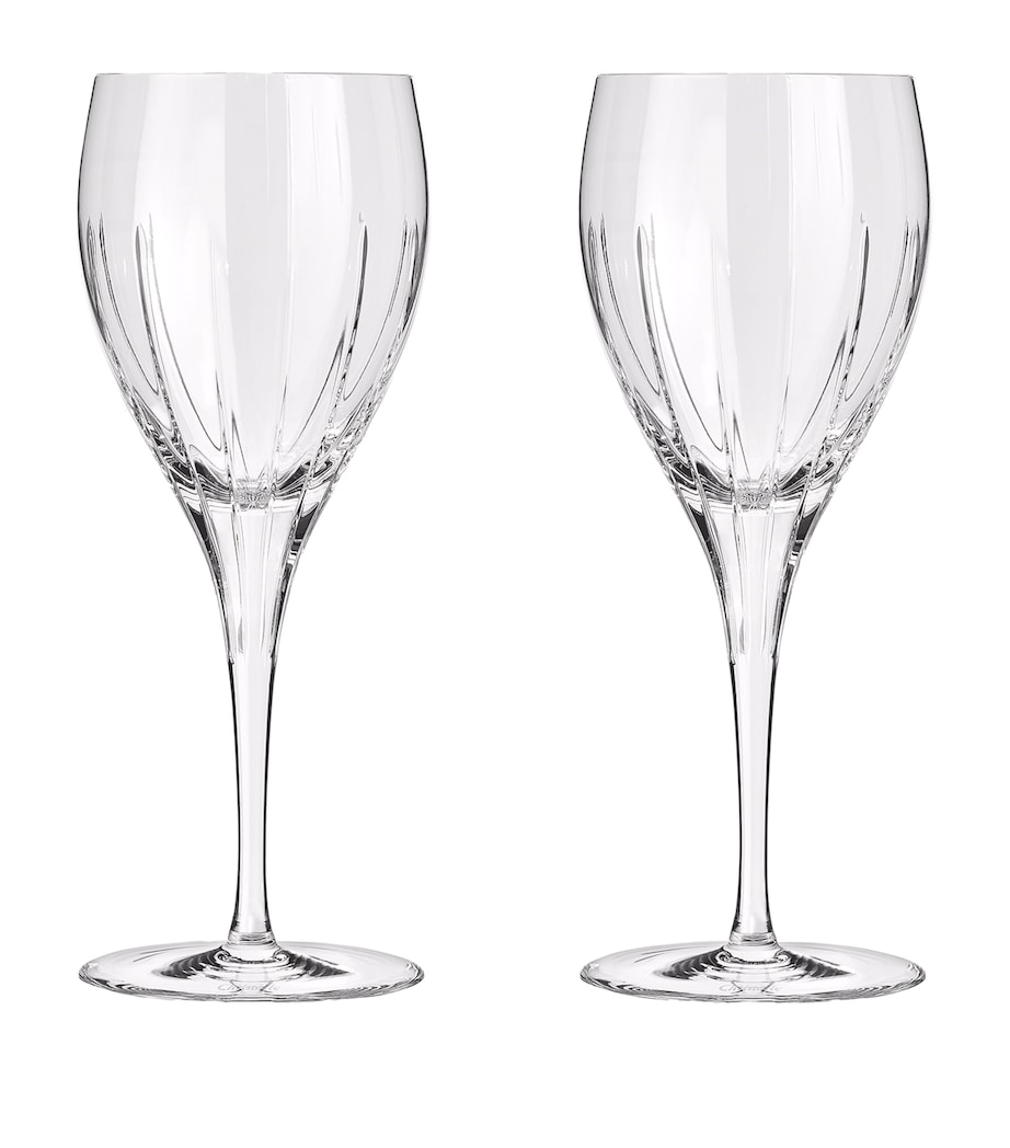 Set of 2 Iriana Crystal White Wine Glasses (170ml) SILVER Image 1