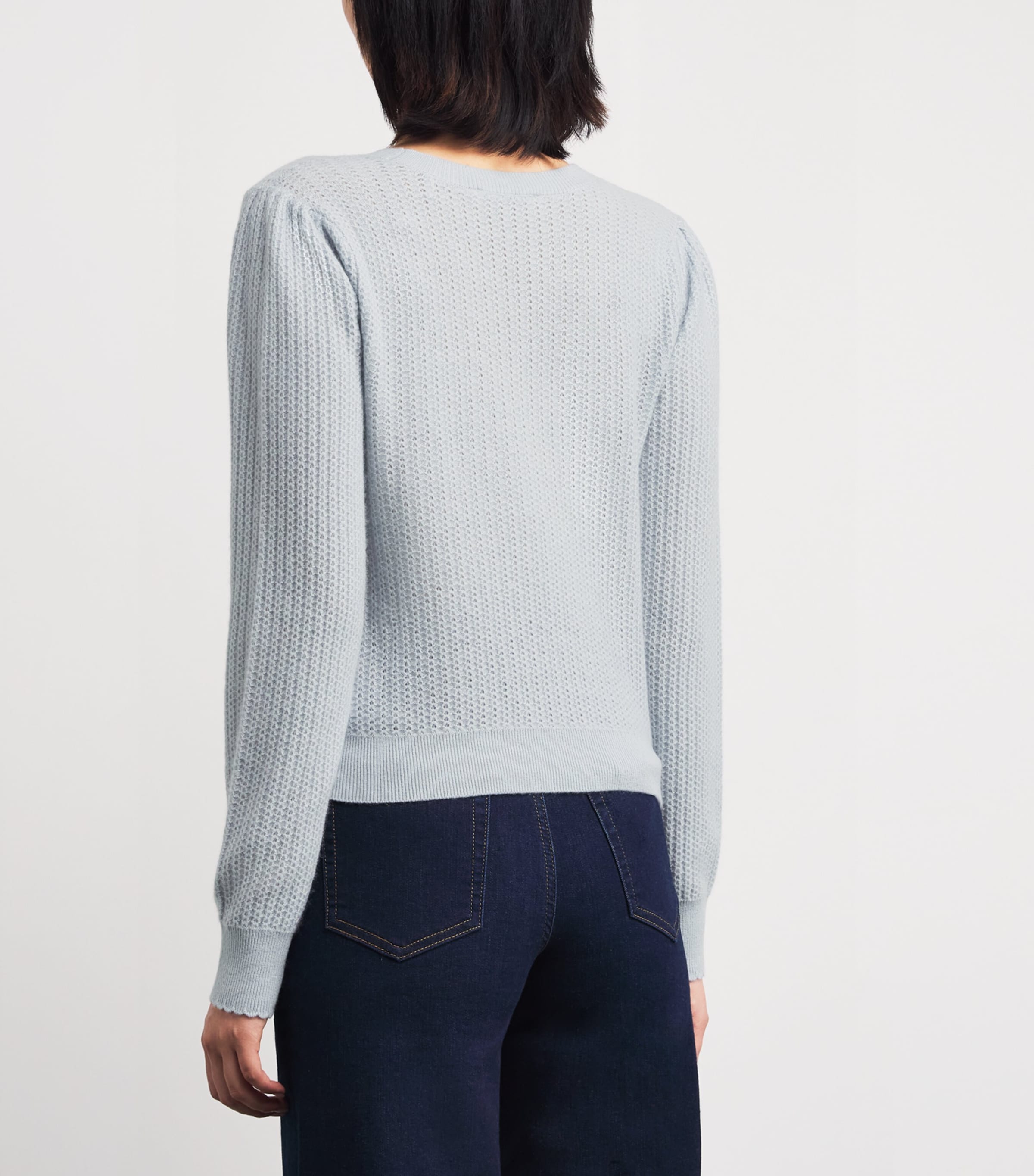 Cashmere Pointelle Sweater SKY BLUE Image 4