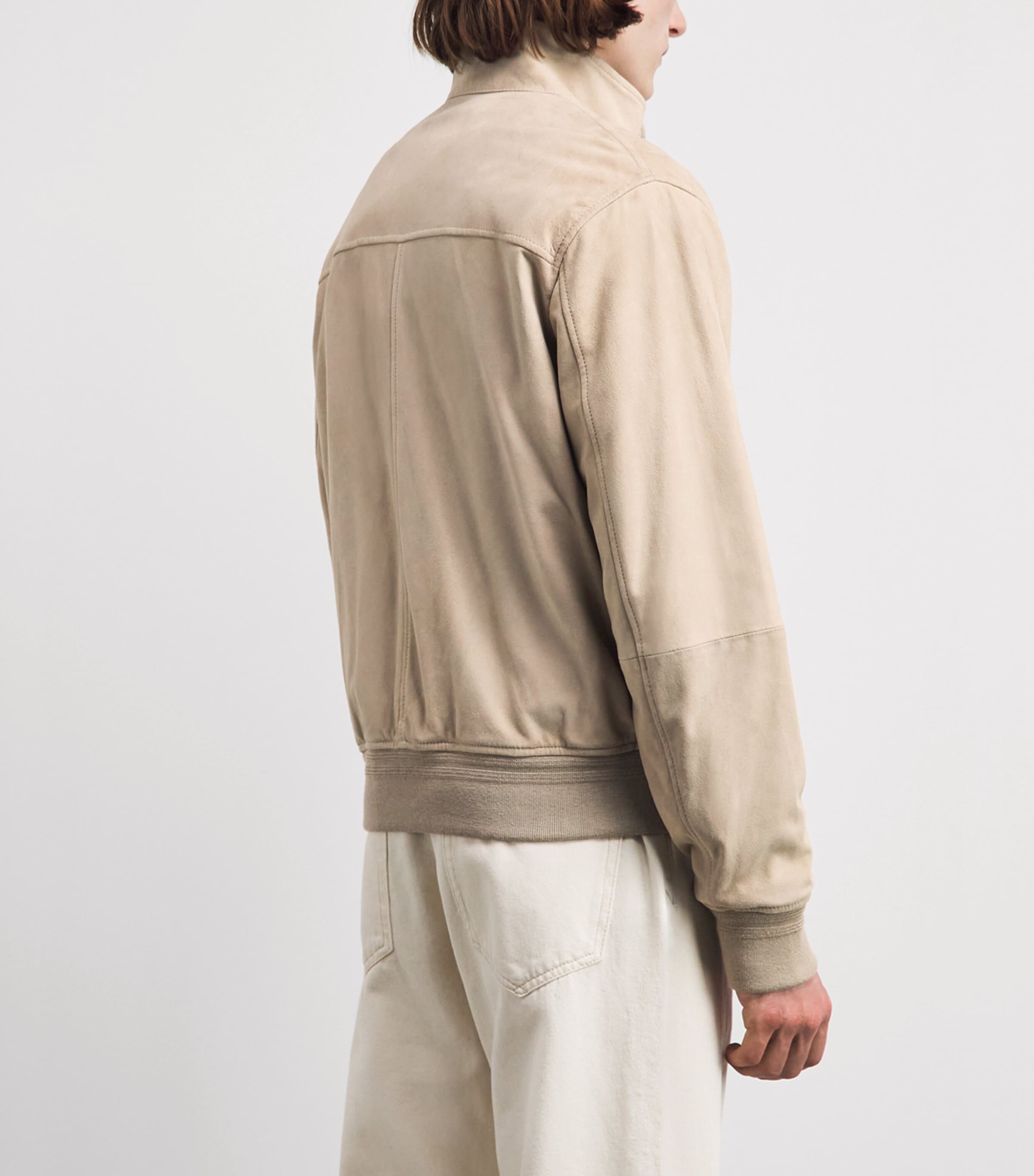 Belstaff Mens Suede Seaway Bomber Jacket Dark Sanddksnd Image 5