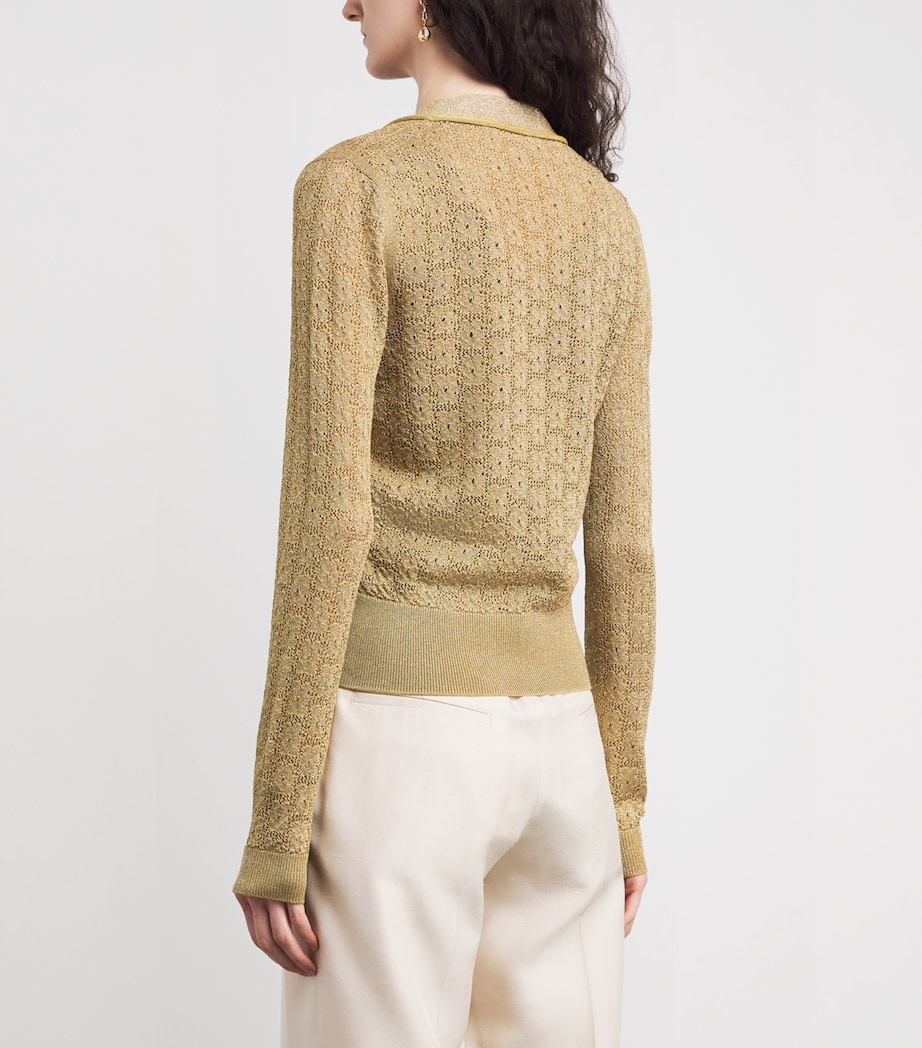Woven Lurex Cardigan GLD111 GOLD Image 4