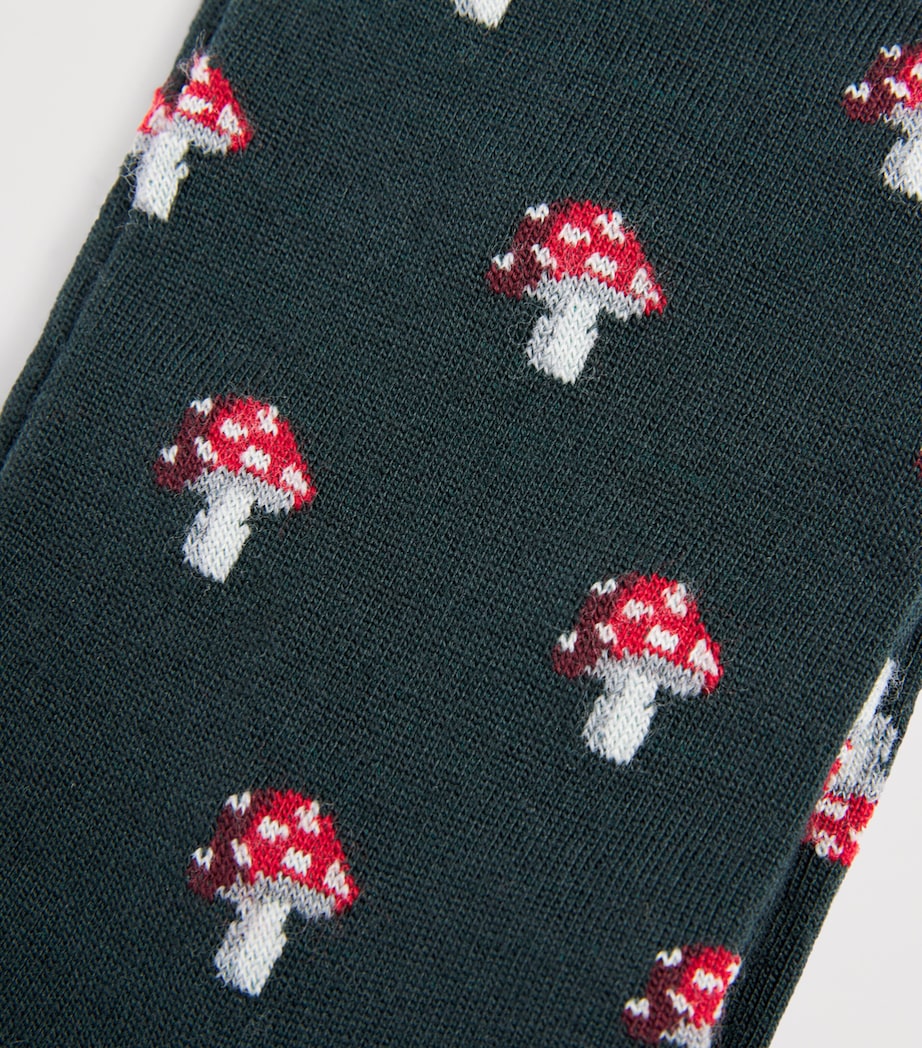 Corgi Mens Wool-Blend Toadstool Socks Green Image 2