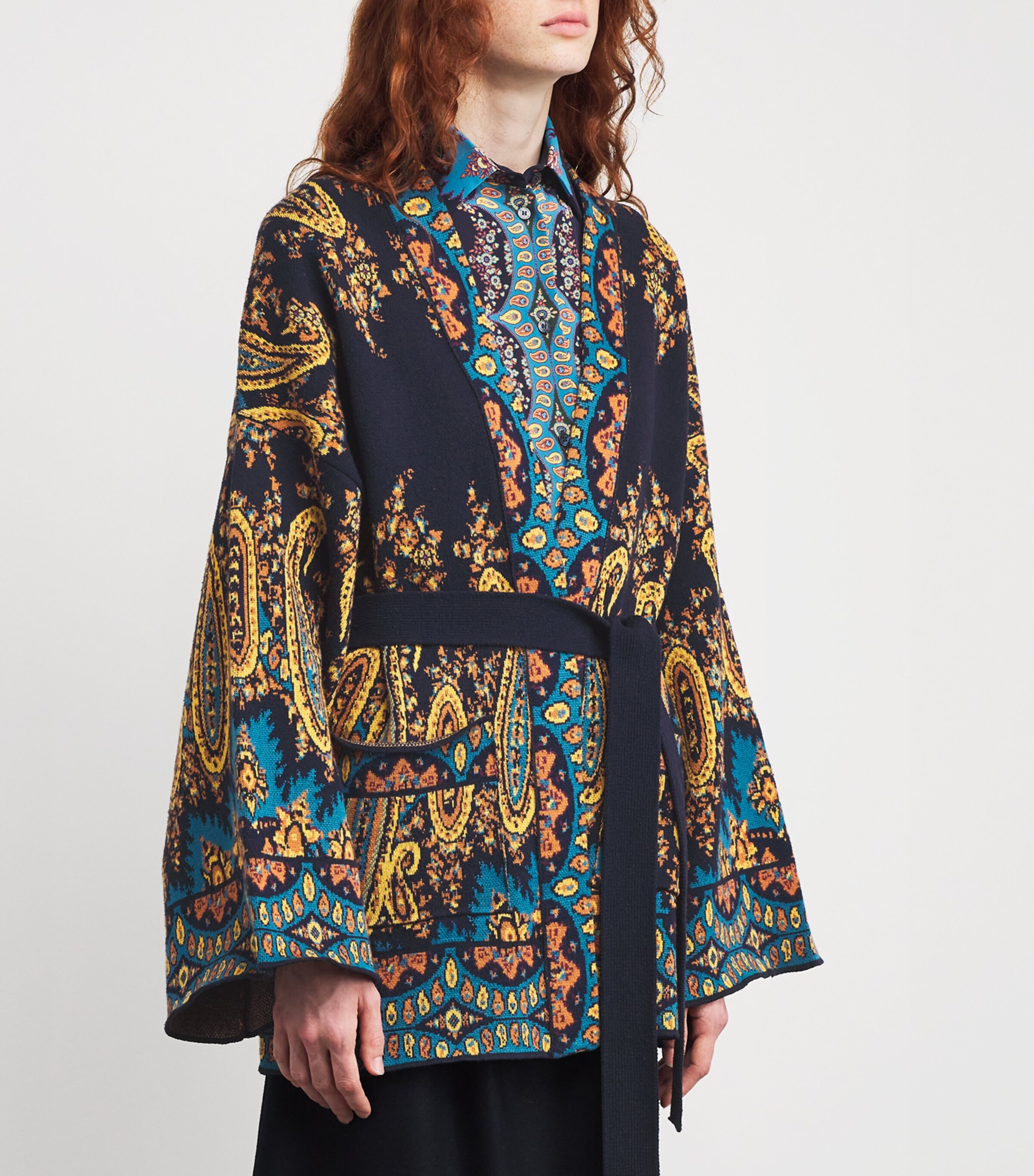 伊右衛門 ETRO  Collection ETRO Oversized jacquard-knit wool-blend cardigan | NET-A-PORTER